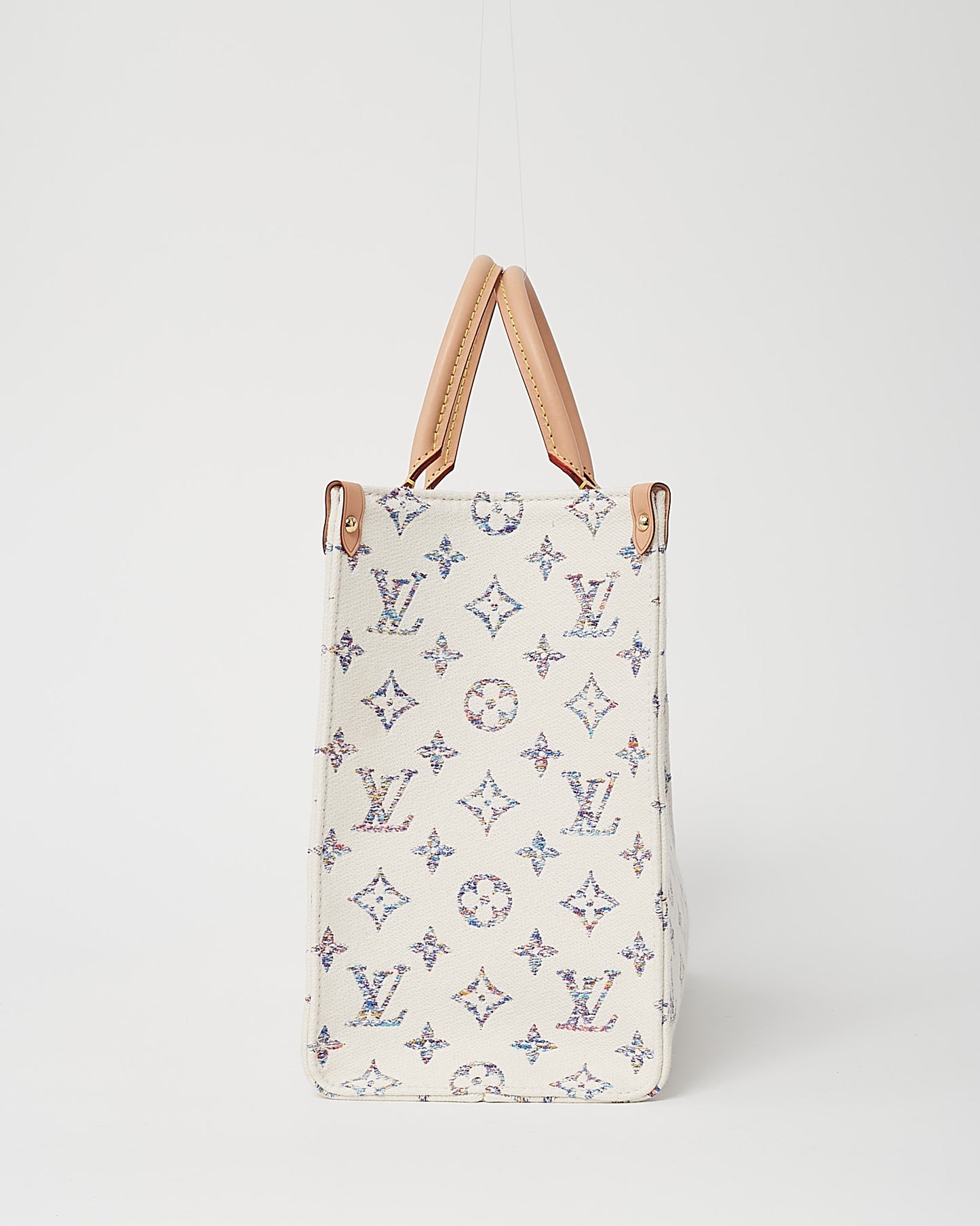Louis Vuitton Cream Leather and Multi Monogram Jacquard Nautical Onthego MM Bag