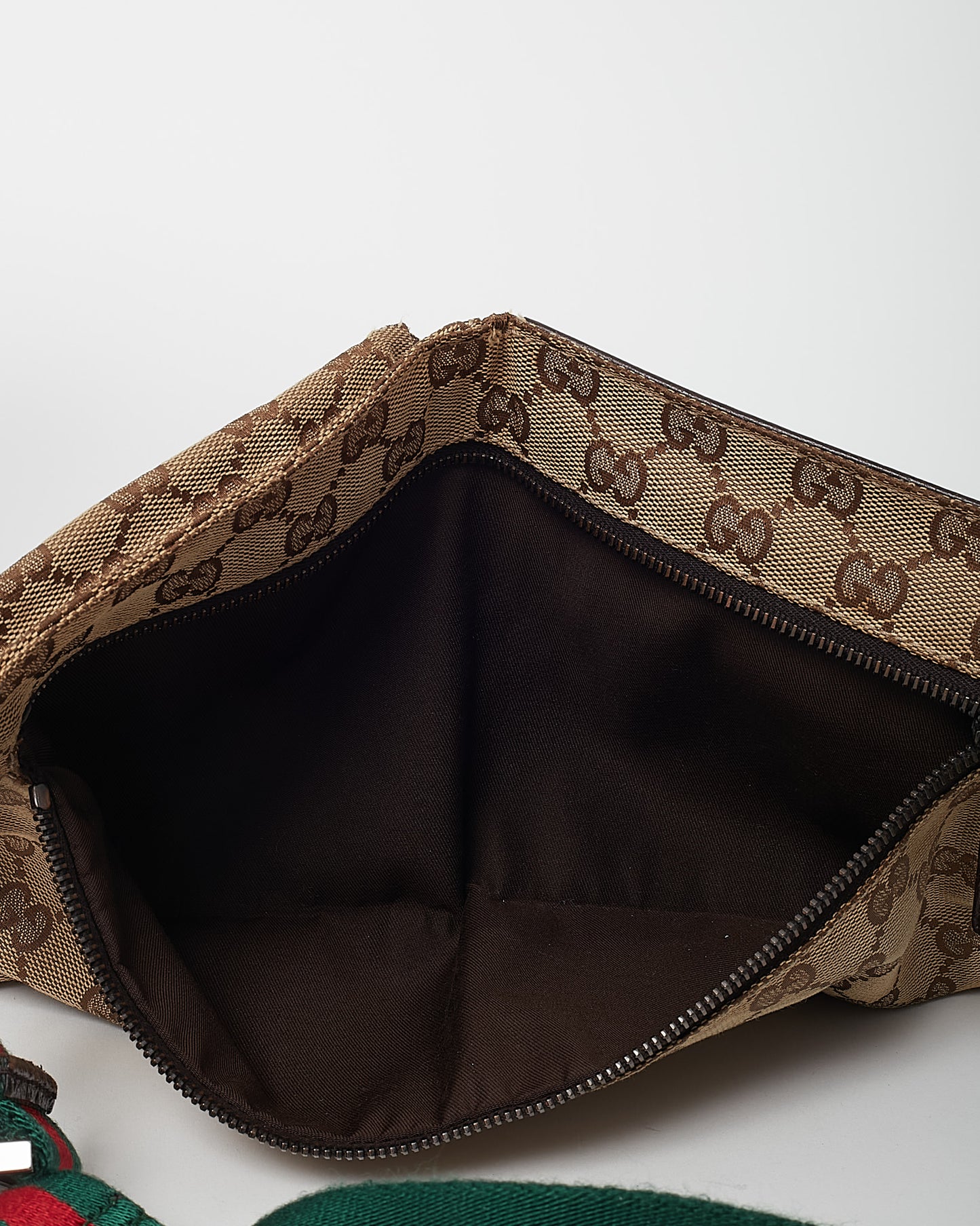 Gucci Beige and Brown Monogram GG Canvas Double Pocket Belt Bag