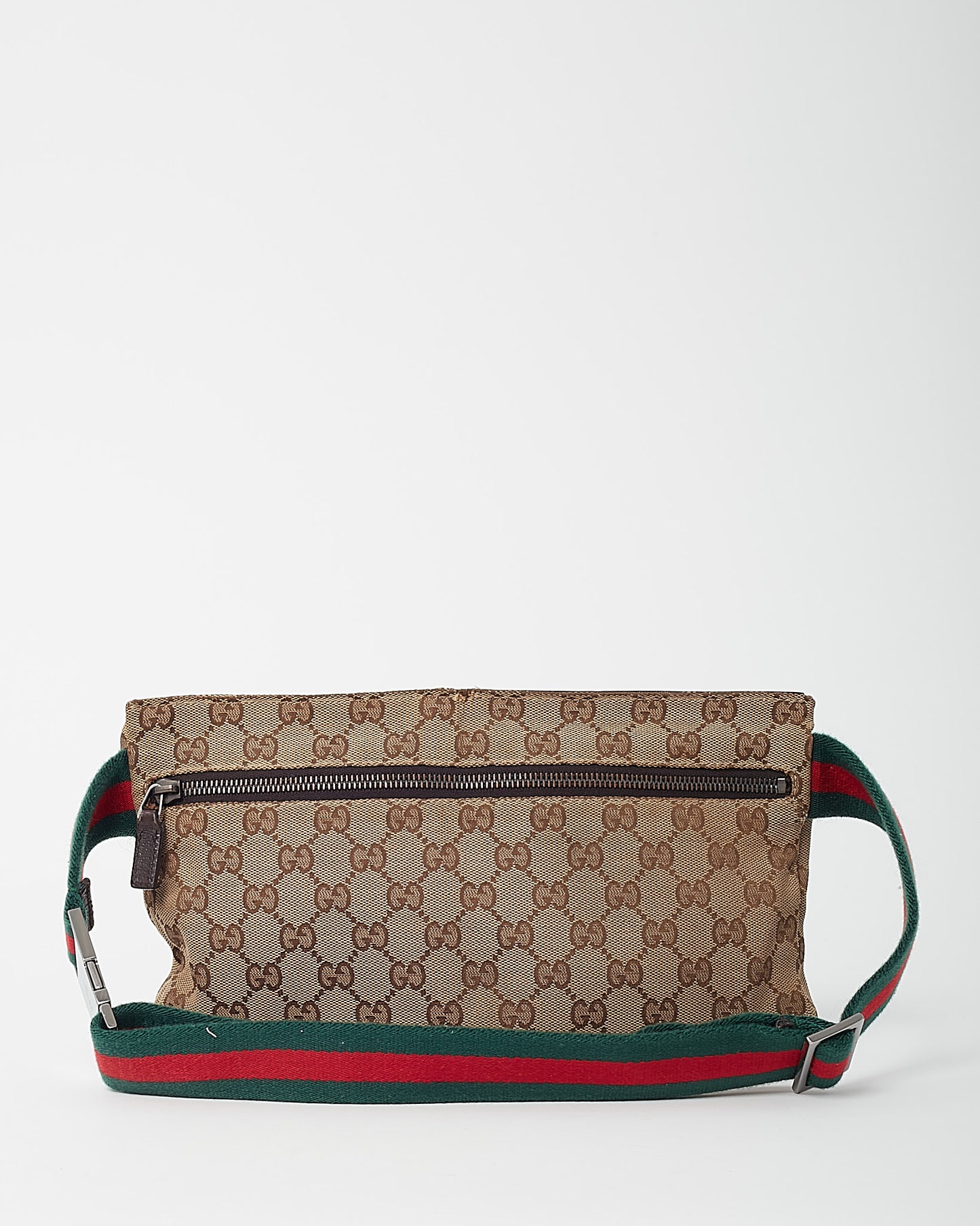 Gucci Beige and Brown Monogram GG Canvas Double Pocket Belt Bag