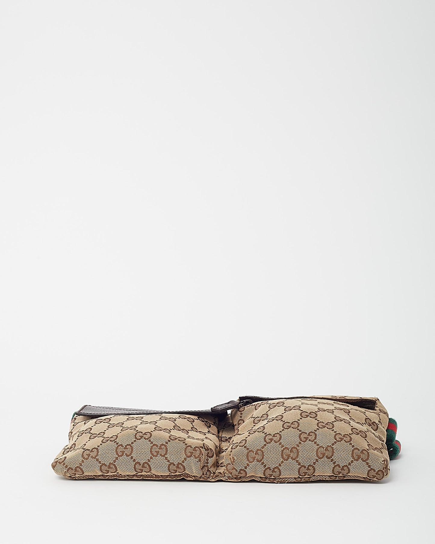 Gucci Beige and Brown Monogram GG Canvas Double Pocket Belt Bag
