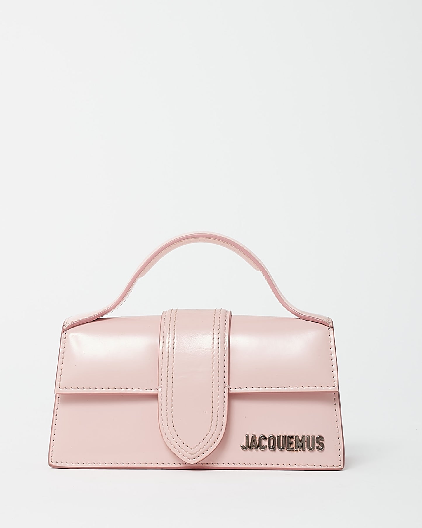 Jacquemus Light Pink Glazed Leather Le Bambino Mini Crossbody Bag
