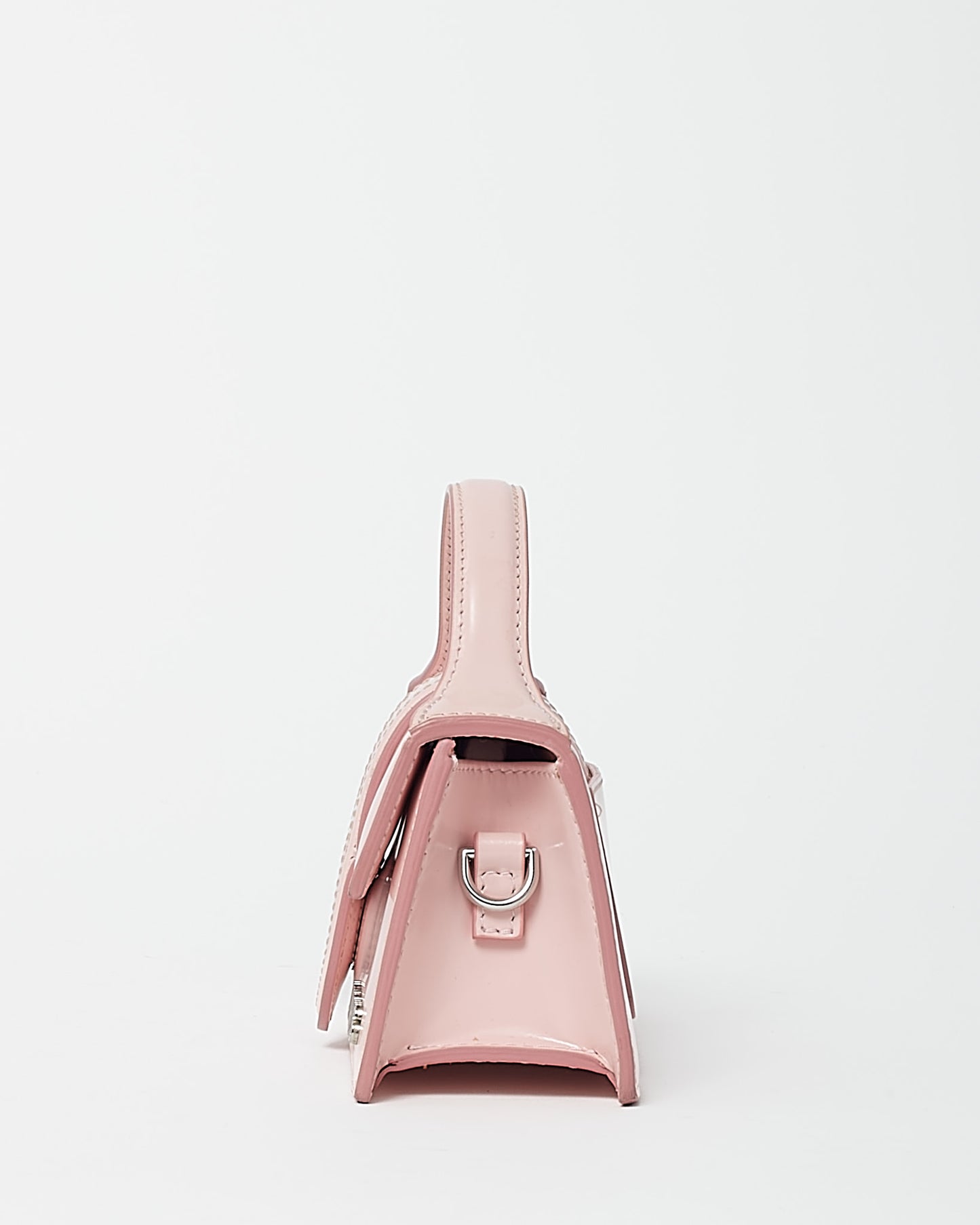 Jacquemus Light Pink Glazed Leather Le Bambino Mini Crossbody Bag