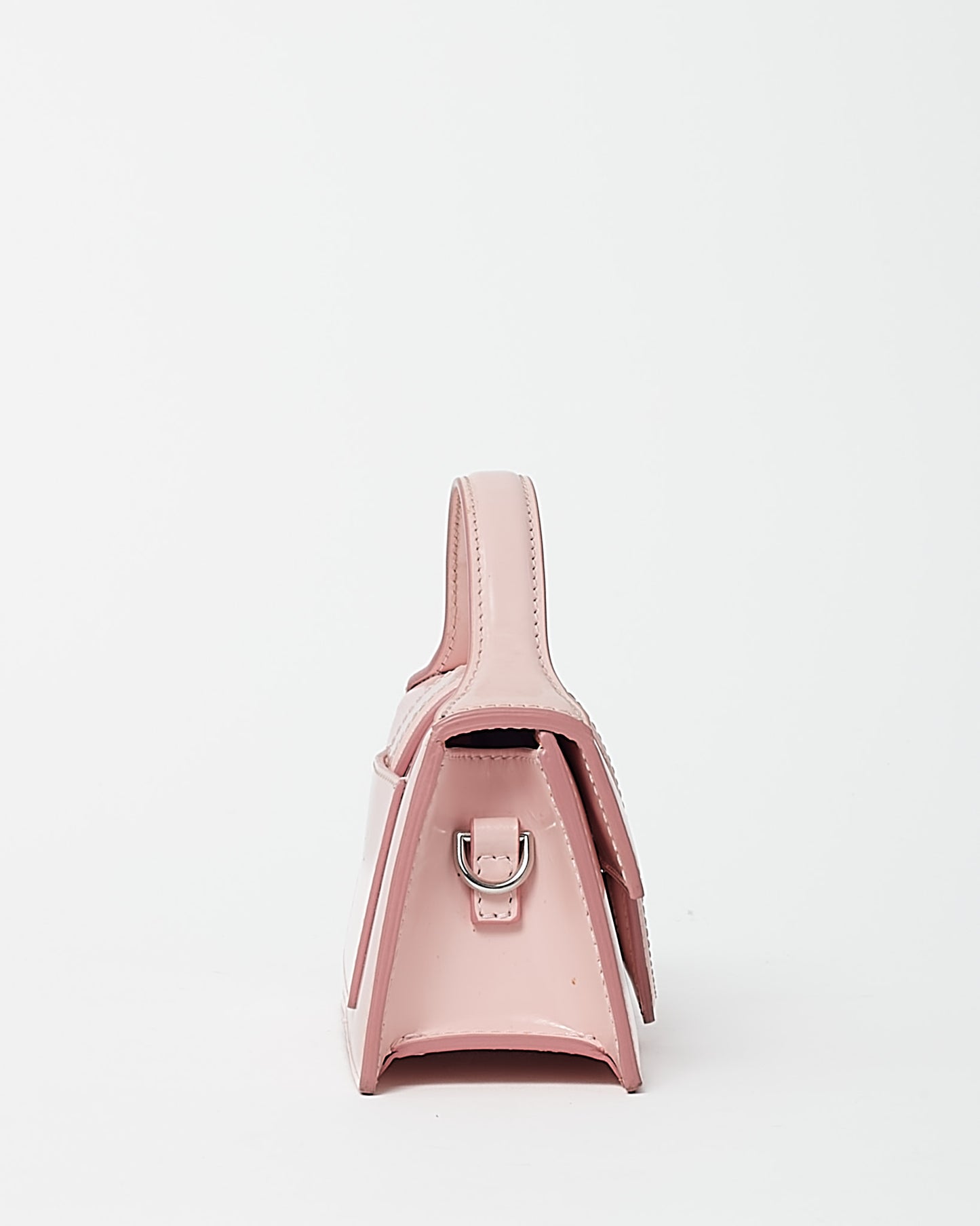 Jacquemus Light Pink Glazed Leather Le Bambino Mini Crossbody Bag