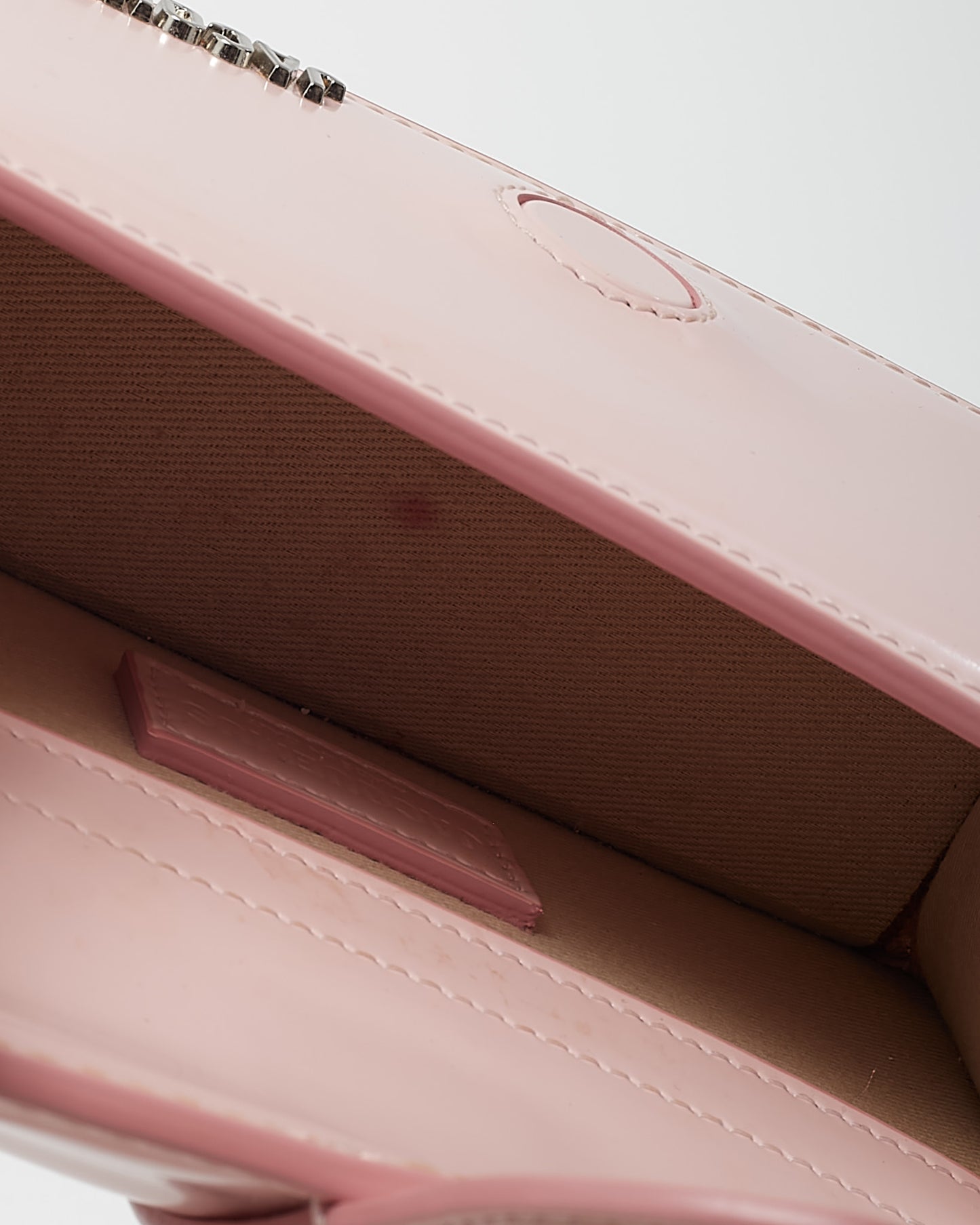 Jacquemus Light Pink Glazed Leather Le Bambino Mini Crossbody Bag