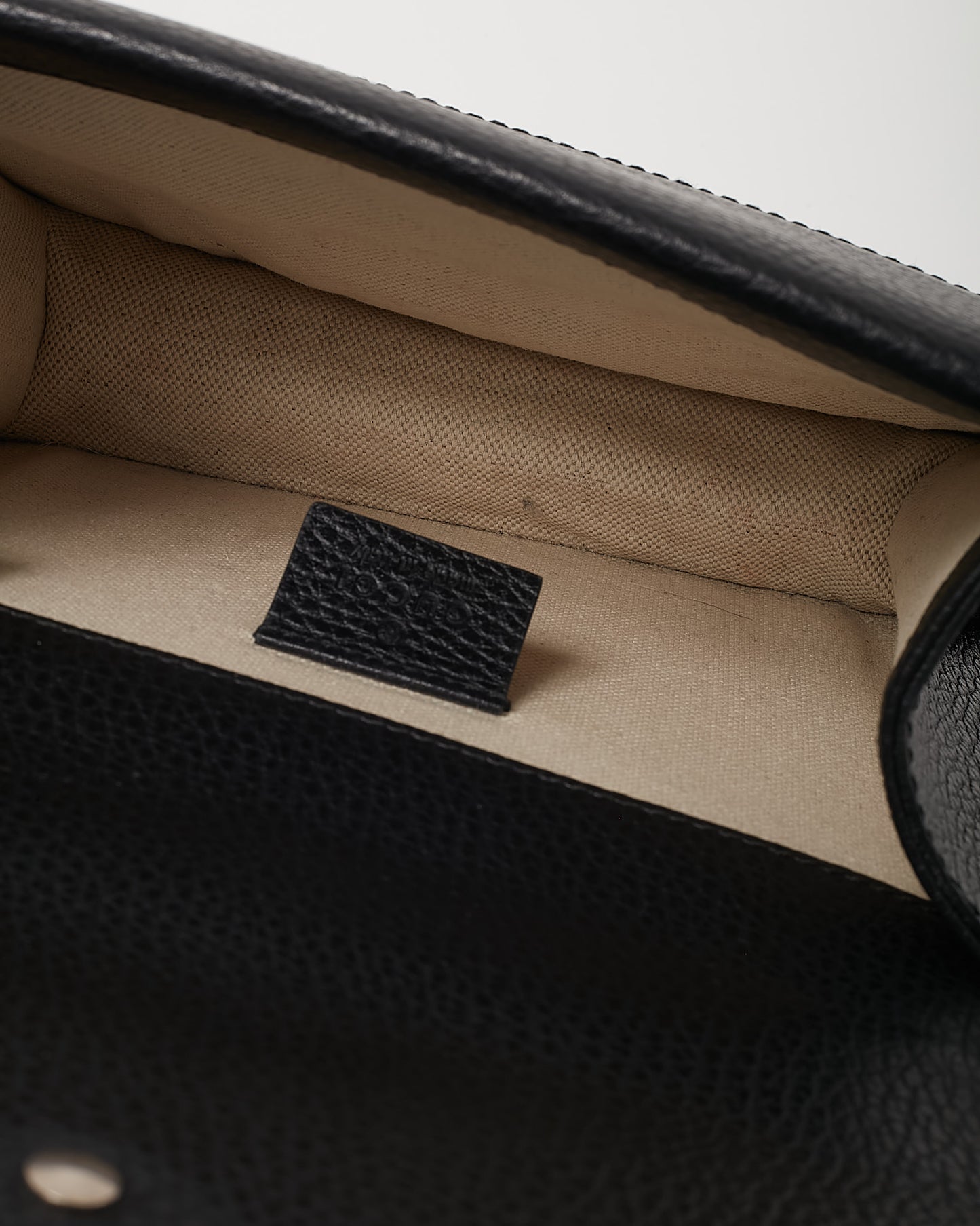 Gucci Black Pebbled Leather Mini Square Crystal Dionysus Shoulder Bag