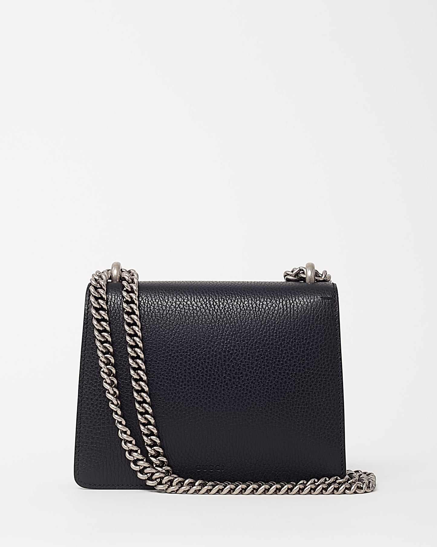 Gucci Black Pebbled Leather Mini Square Crystal Dionysus Shoulder Bag