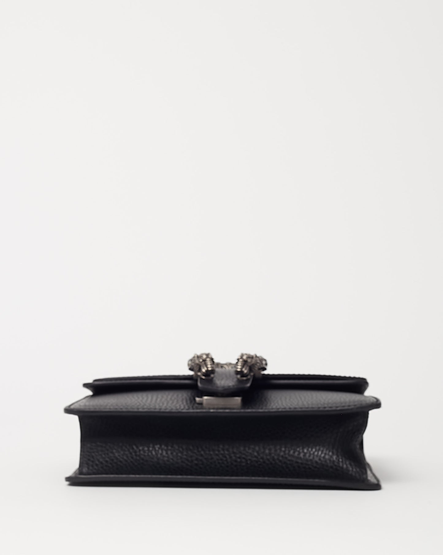 Gucci Black Pebbled Leather Mini Square Crystal Dionysus Shoulder Bag