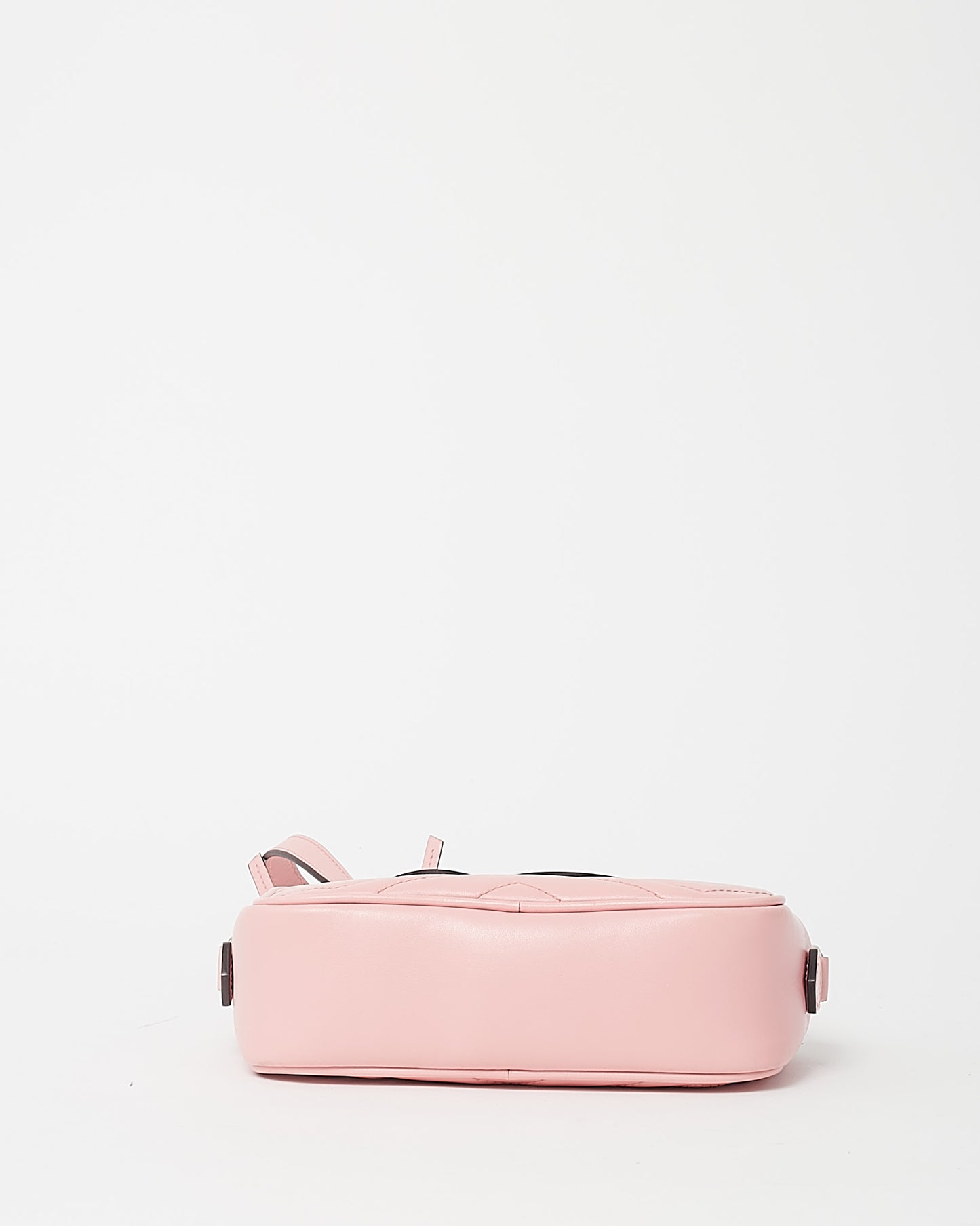 Gucci Pink Chevron Leather Mini Marmont Camera Bag SHW