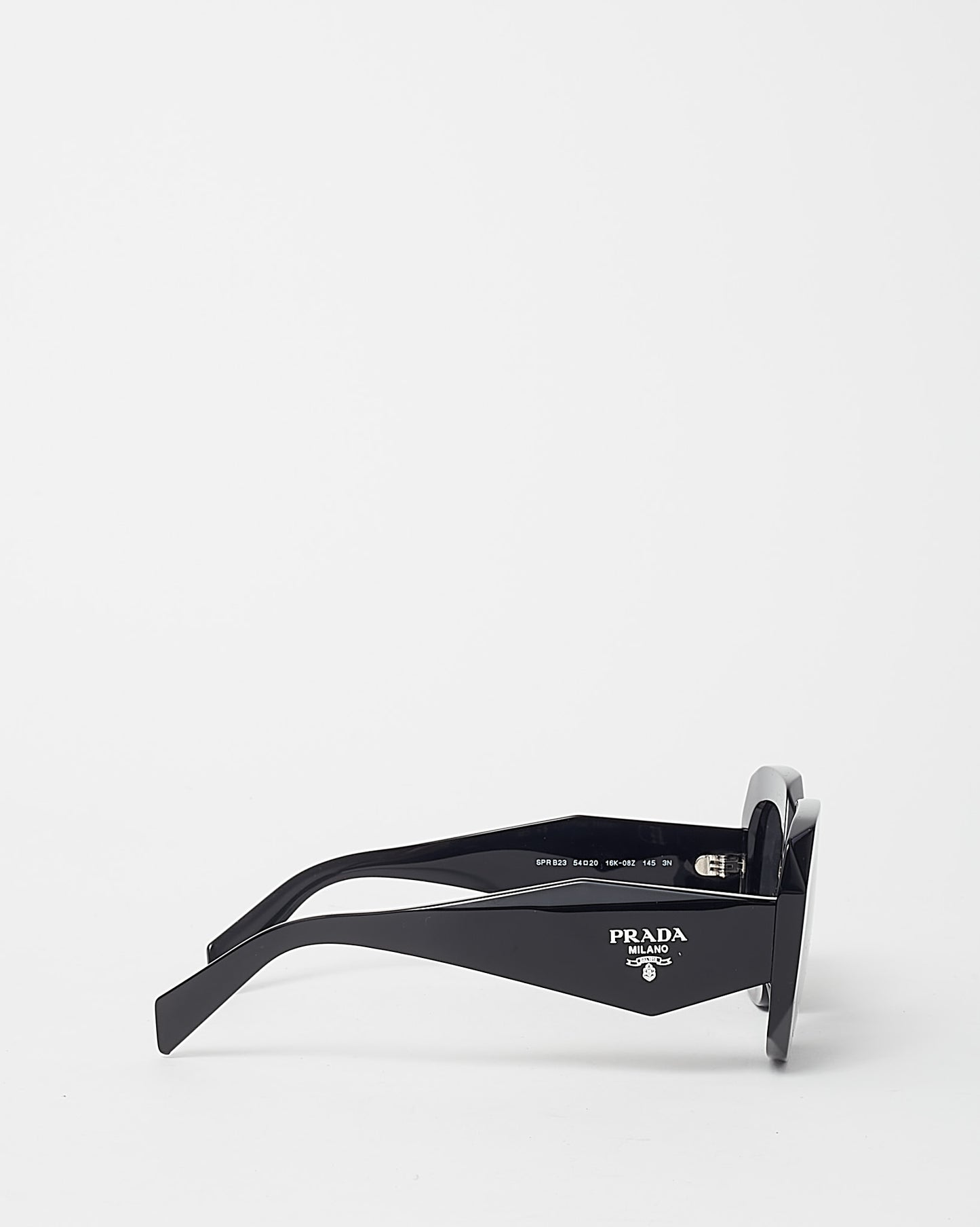 Prada Black SPRB23 Triangle Symbole Logo Rectangular Sunglasses