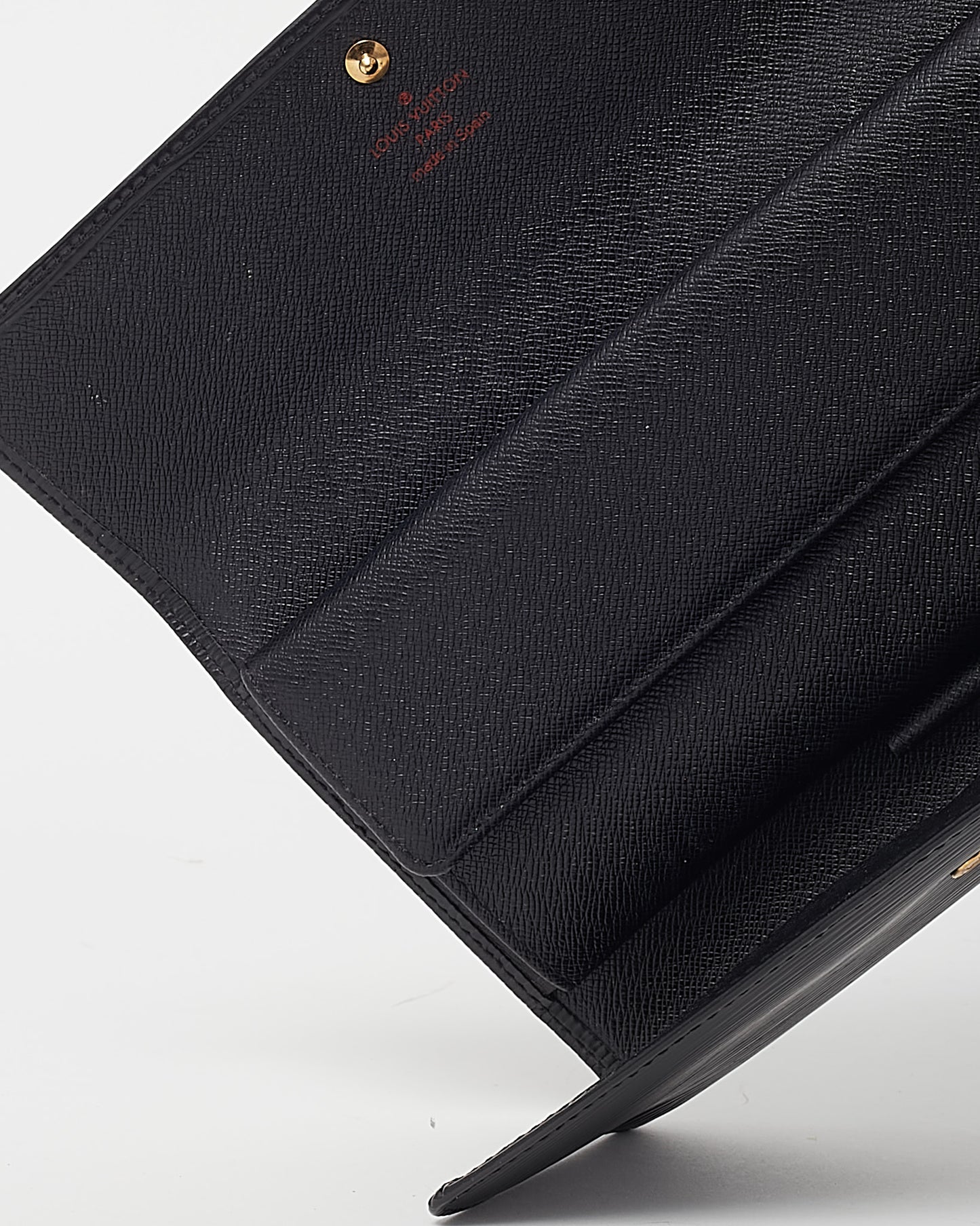 Louis Vuitton Black Epi Leather Long Flap Wallet