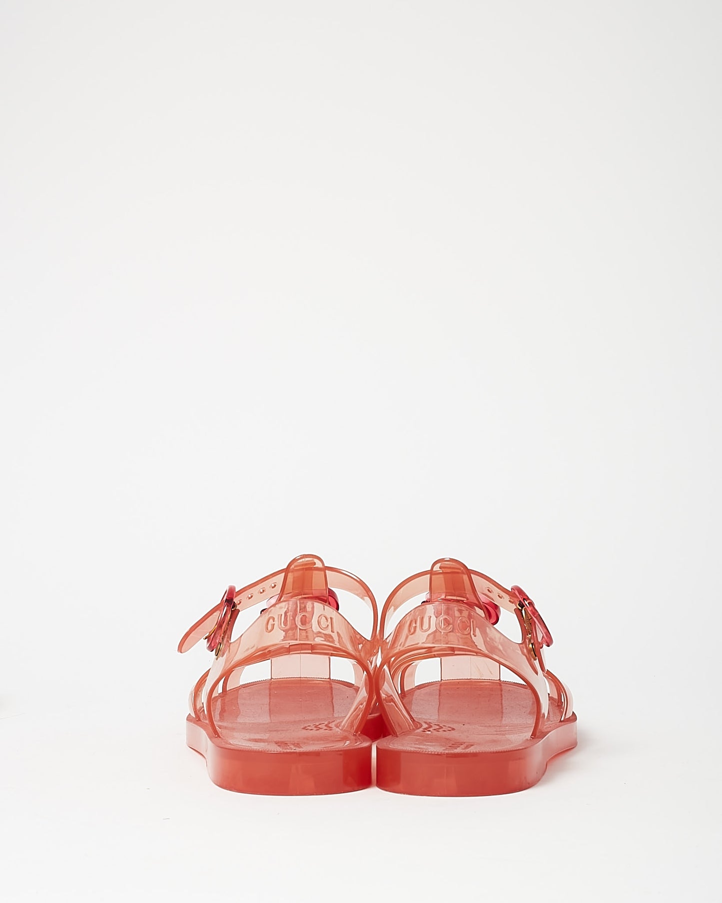 Gucci Orange/Pink Rubber Jelly GG Logo Fisherman Sandals - 39