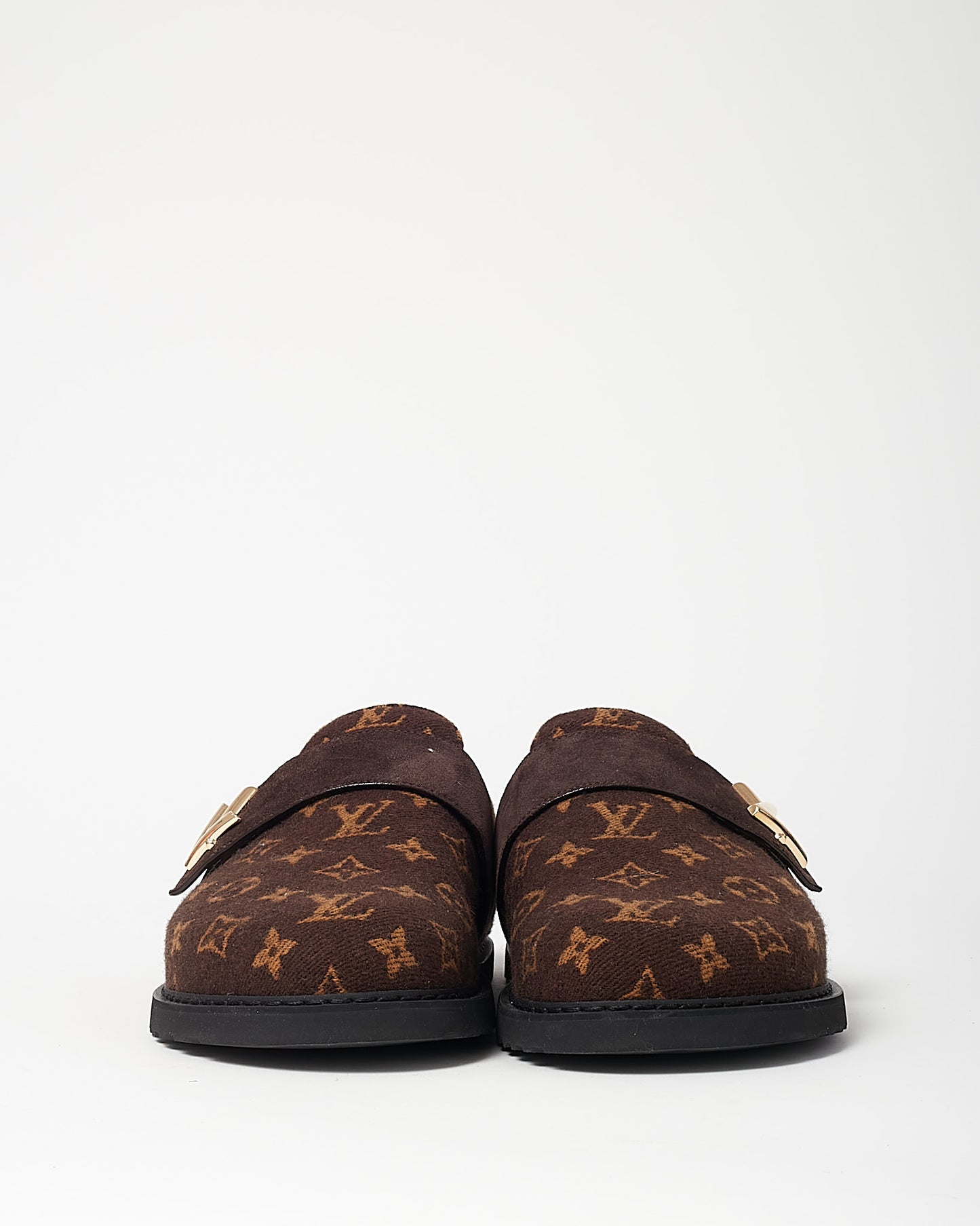Louis Vuitton Brown Monogram Cashgora Wool LV Cosy Flat Comfort Closed Mules - 41