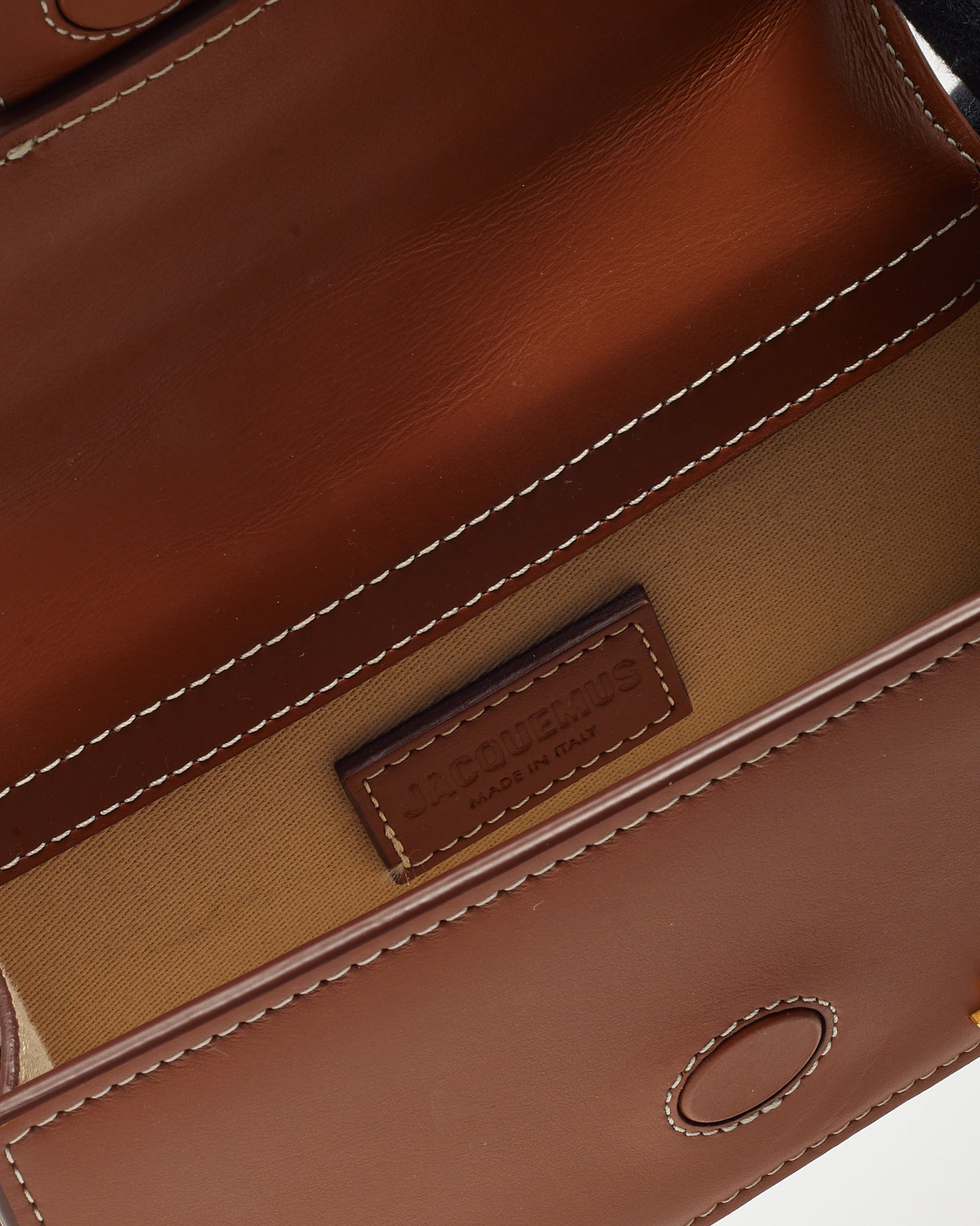 Jacquemus Tan Leather Le Bambino Mini Crossbody Bag with Strap