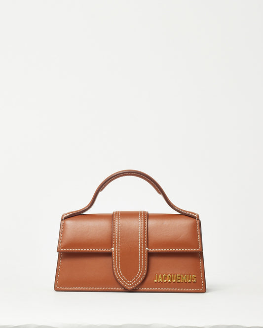Jacquemus Tan Leather Le Bambino Mini Crossbody Bag with Strap