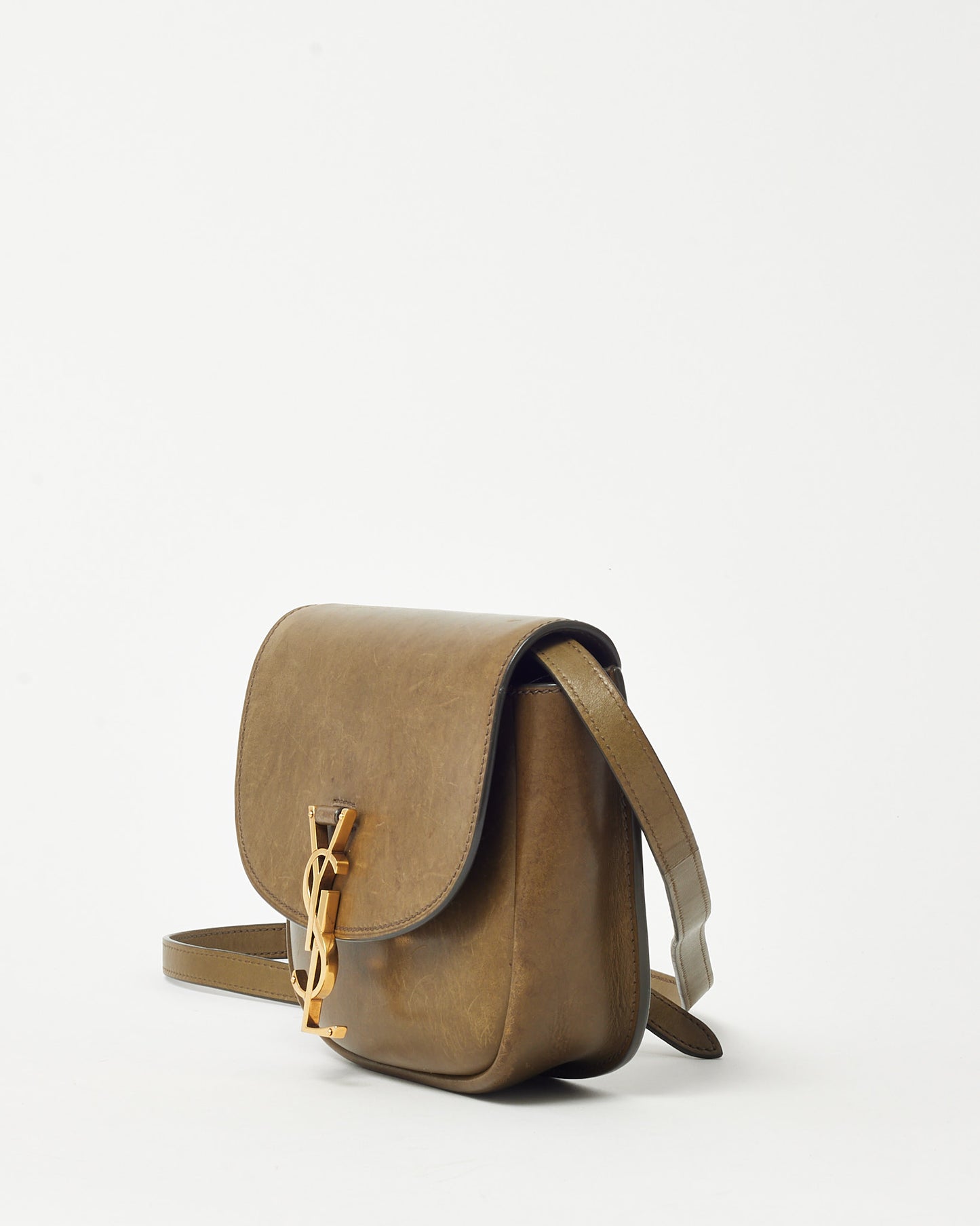 Saint Laurent Khaki Green Smooth Vintage Calfskin Leather Small Kaia Crossbody Bag GHW