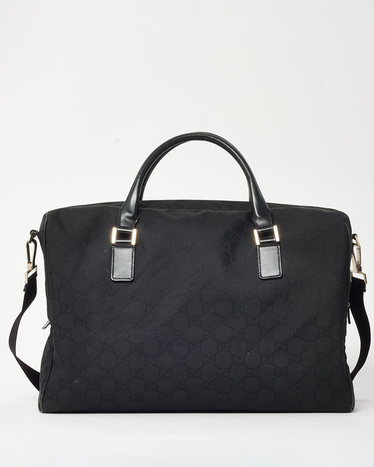 Gucci Black Monogram GG Canvas 2Way Duffle Bag with Strap