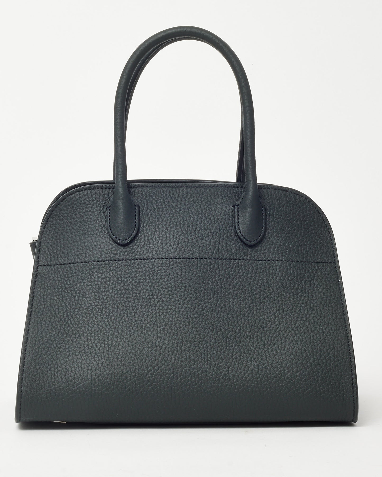 The Row Dark Pine Grained Calfskin Leather Soft Margaux 10 Bag