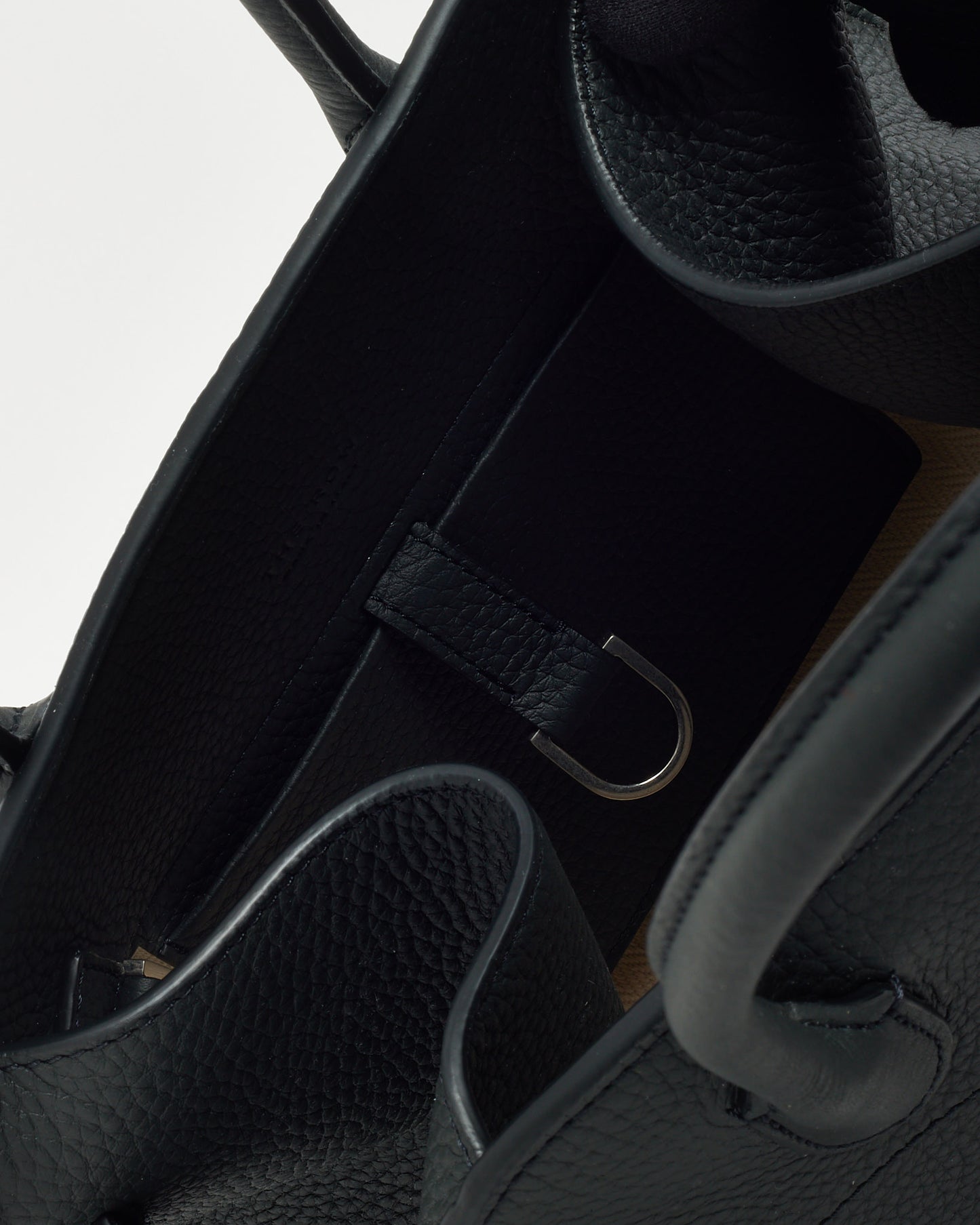 The Row Dark Pine Grained Calfskin Leather Soft Margaux 10 Bag