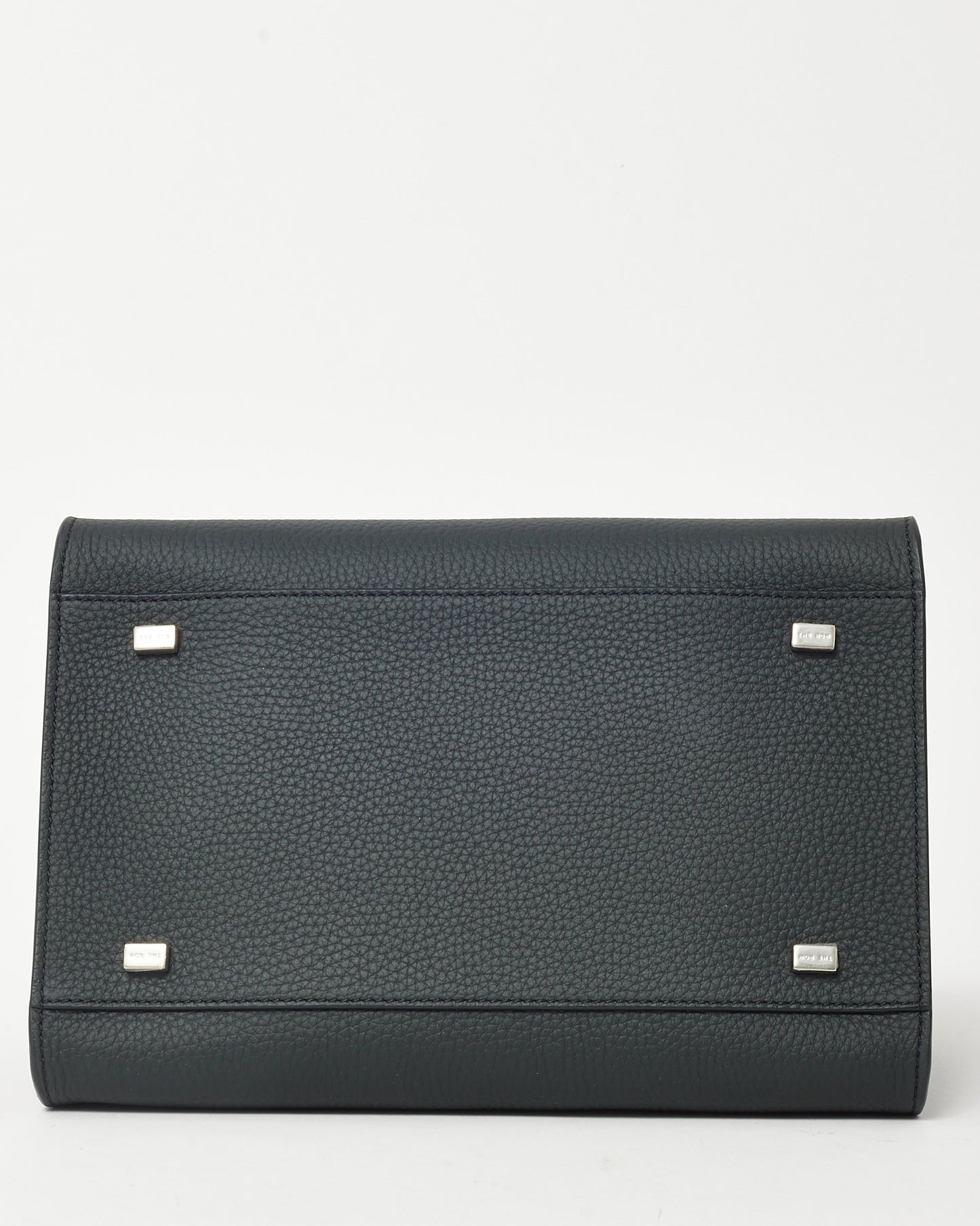 The Row Dark Pine Grained Calfskin Leather Soft Margaux 10 Bag