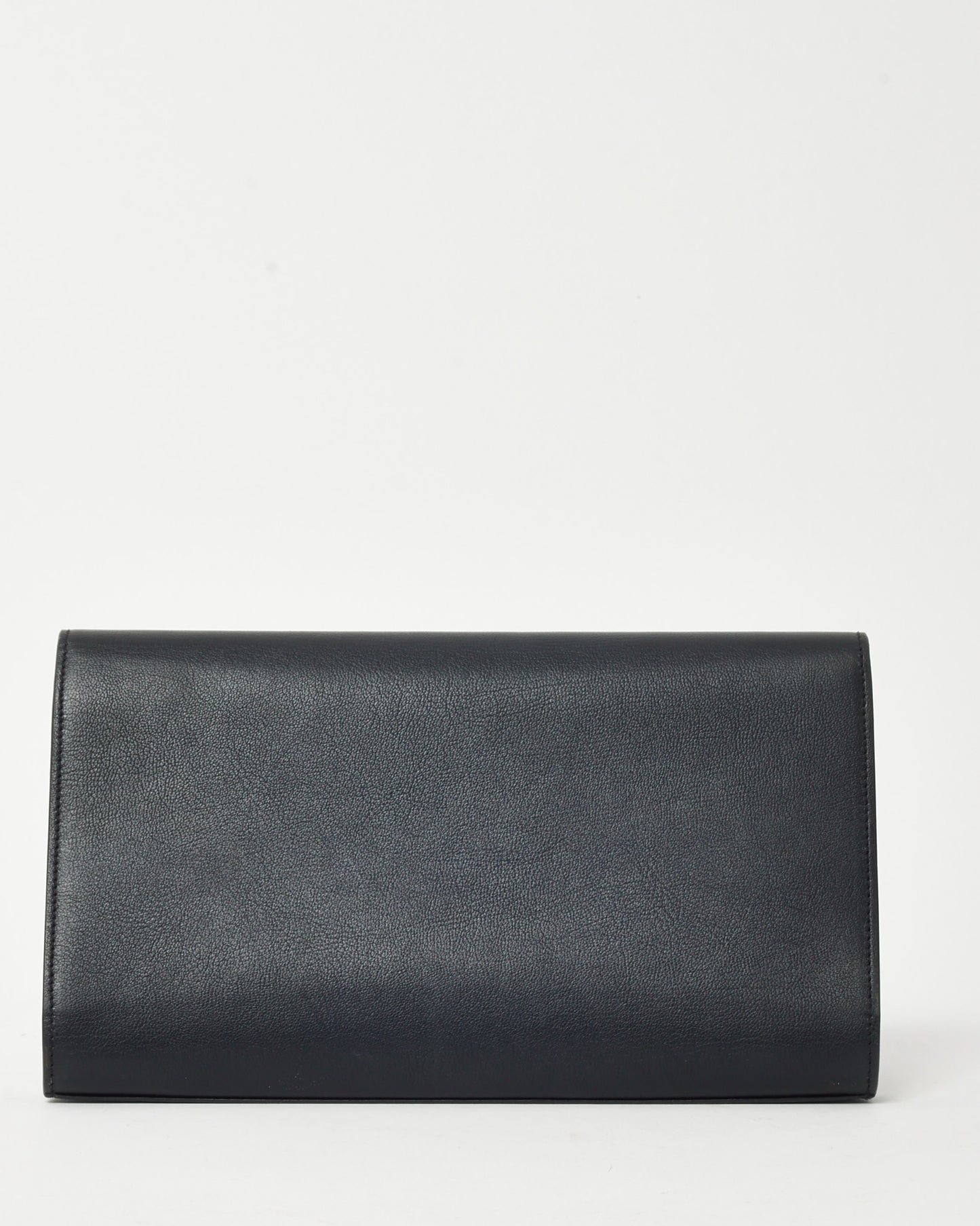 Saint Laurent Black Grained Leather YSL Belle De Jour Clutch Bag