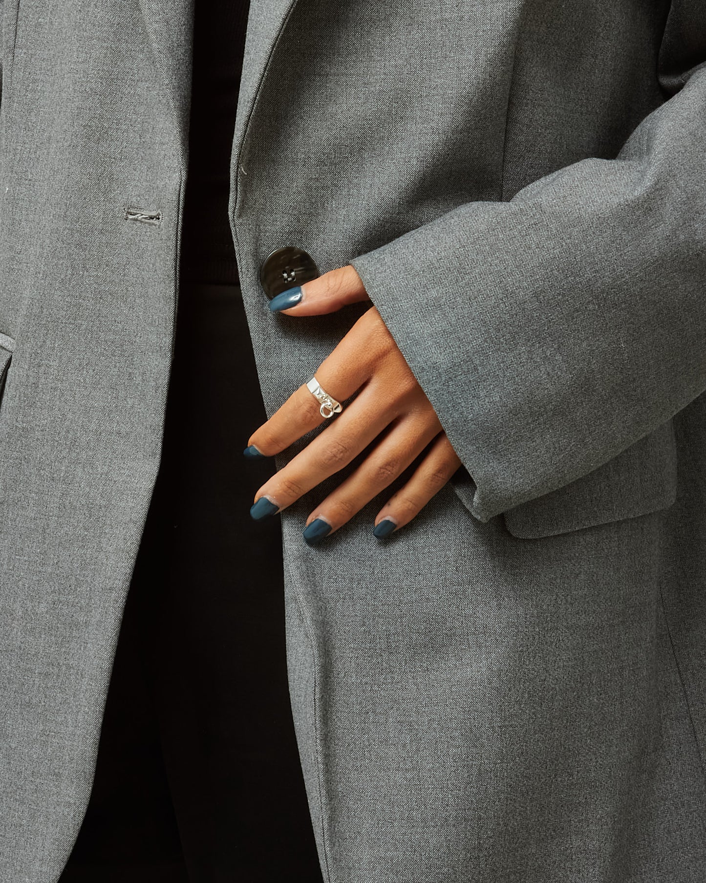 Hermès Silver Small Model CDC Collier de Chien Ring - 50