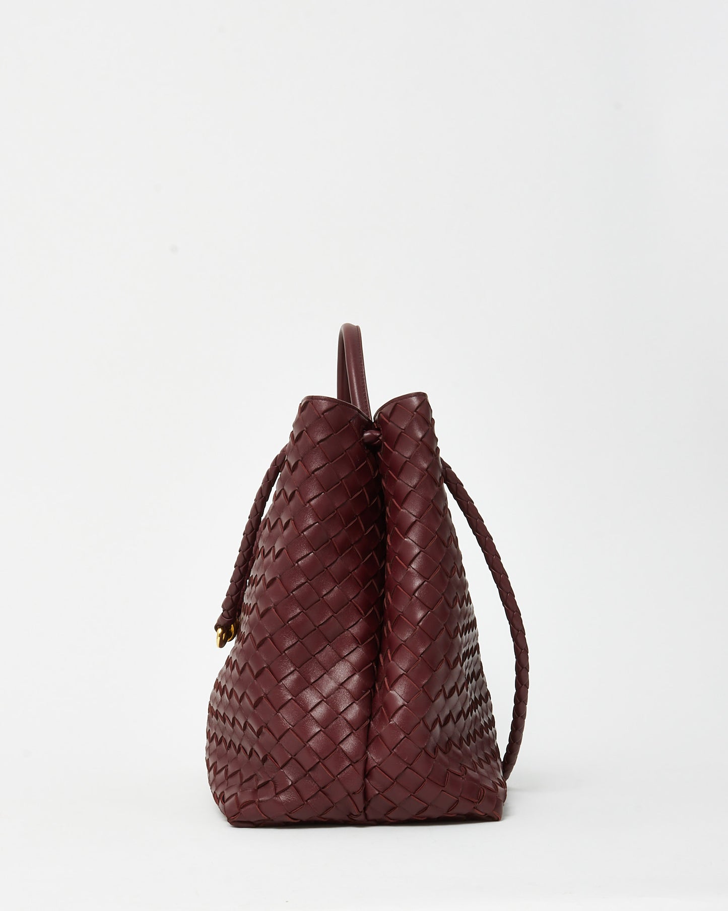 Bottega Veneta Red Barolo Intrecciato Leather Large Andiamo Bag