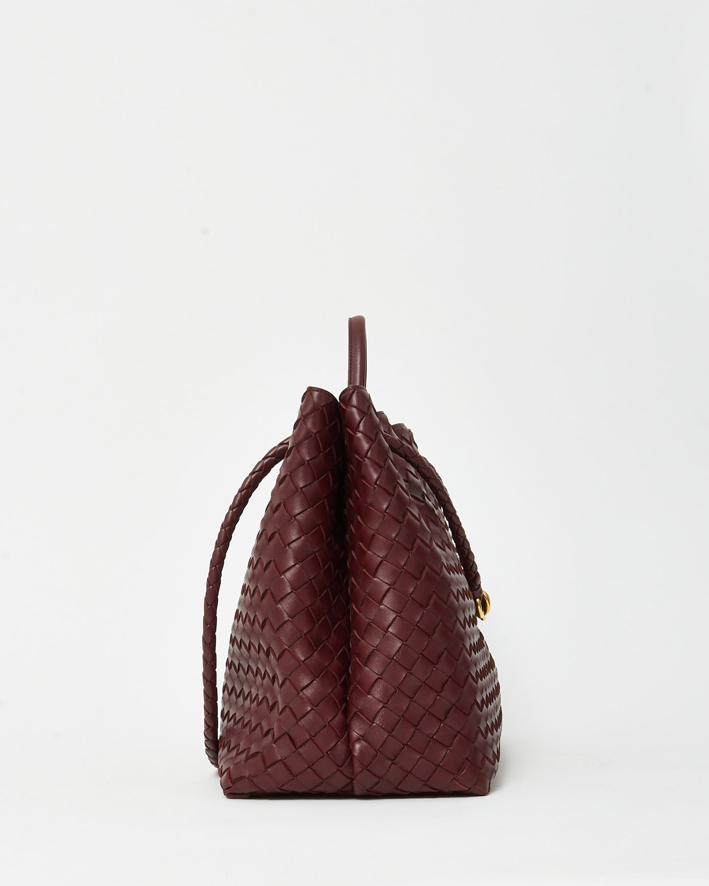 Bottega Veneta Red Barolo Intrecciato Leather Large Andiamo Bag