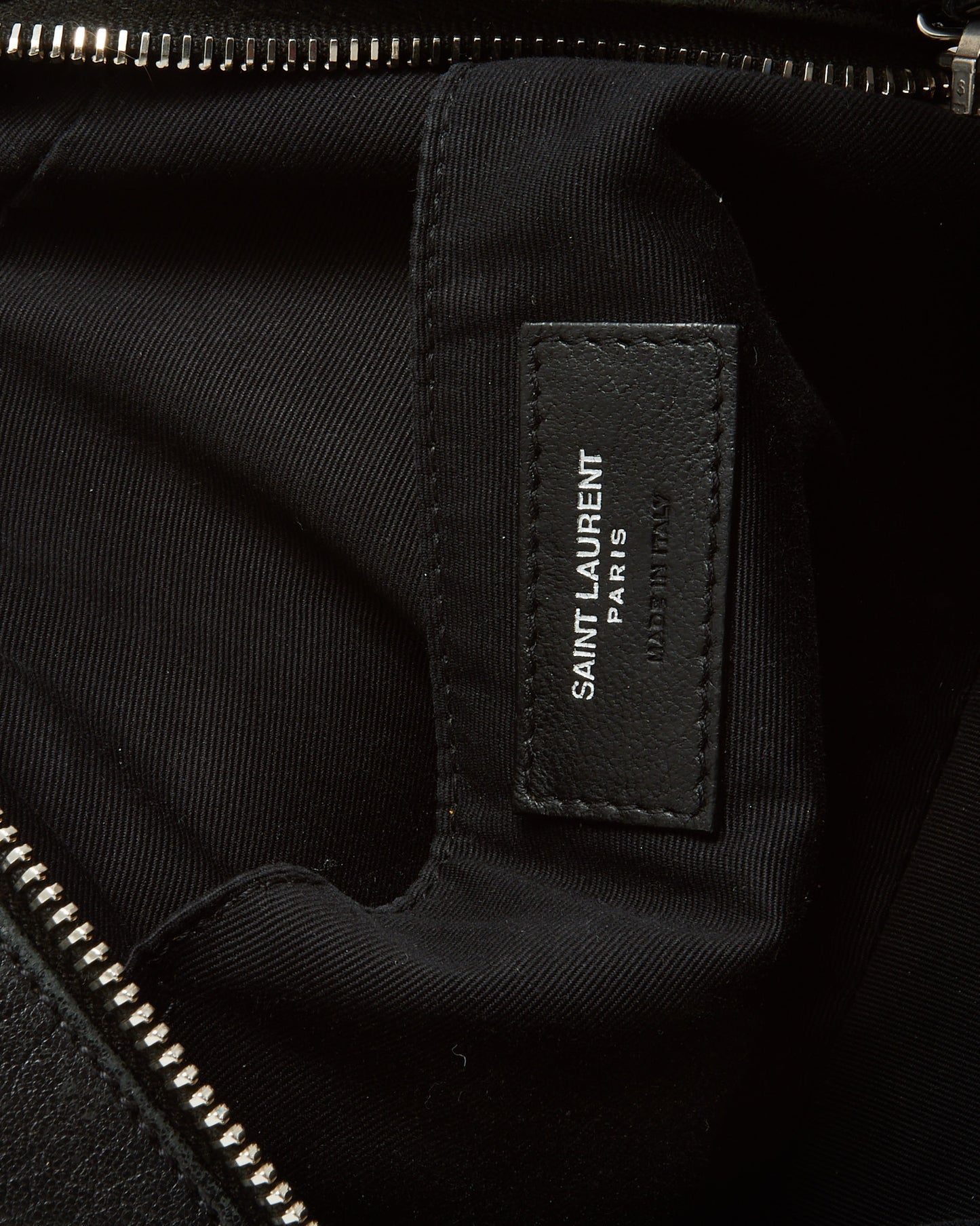 Saint Laurent Black Grained Leather YSL Lou Camera Bag SHW