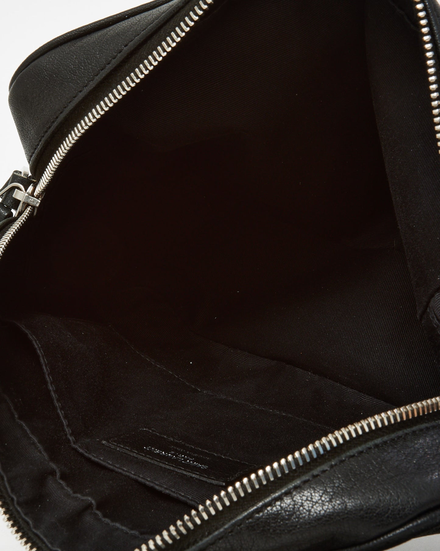 Saint Laurent Black Grained Leather YSL Lou Camera Bag SHW