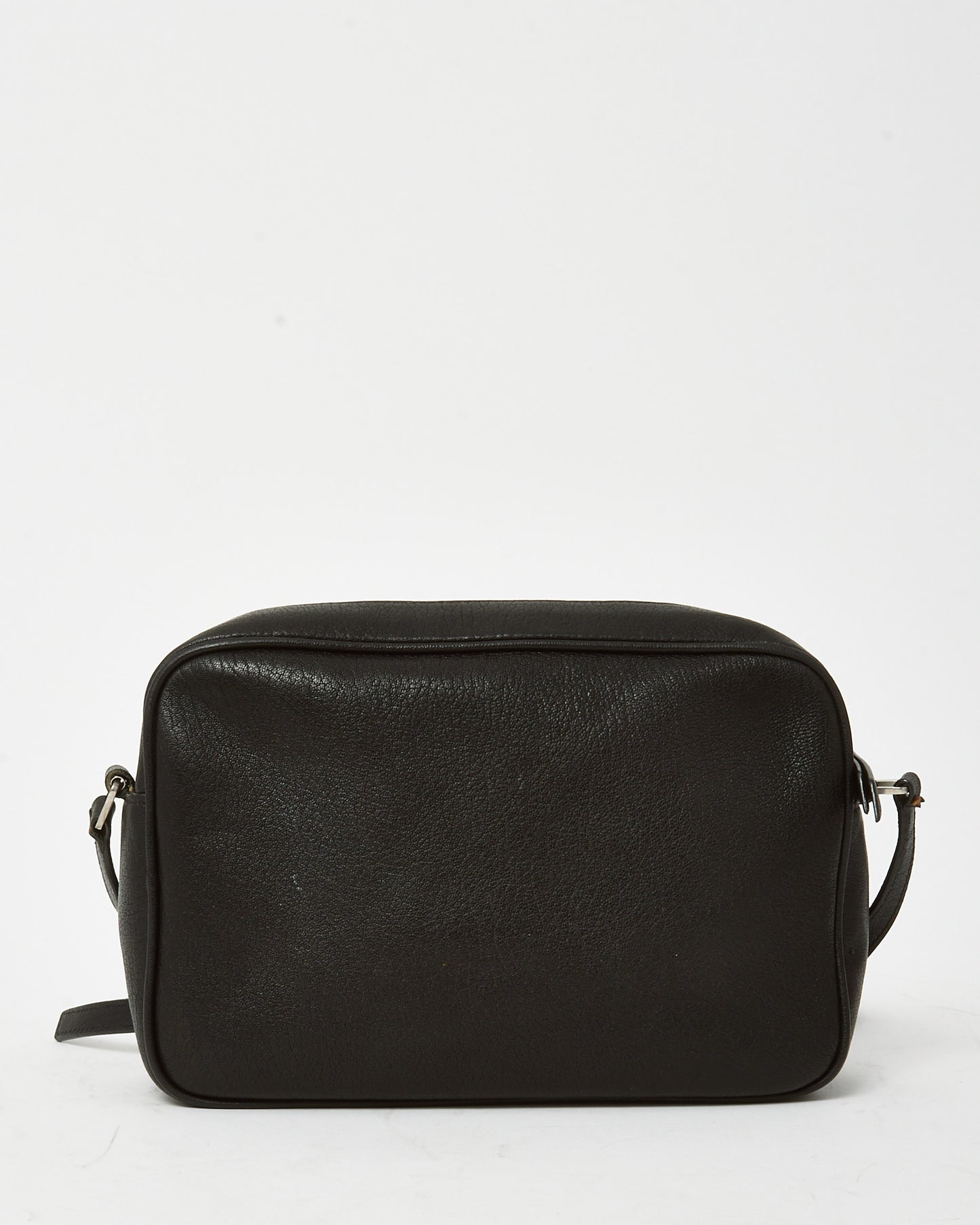 Saint Laurent Black Grained Leather YSL Lou Camera Bag SHW