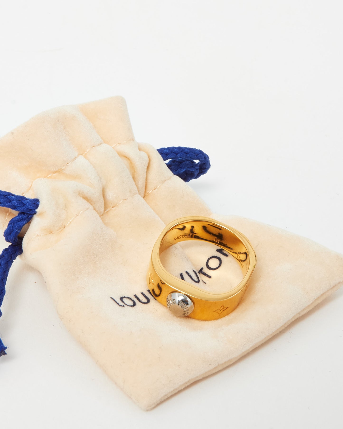 Louis Vuitton Gold Plated Brass Nanogram Ring - 6.5