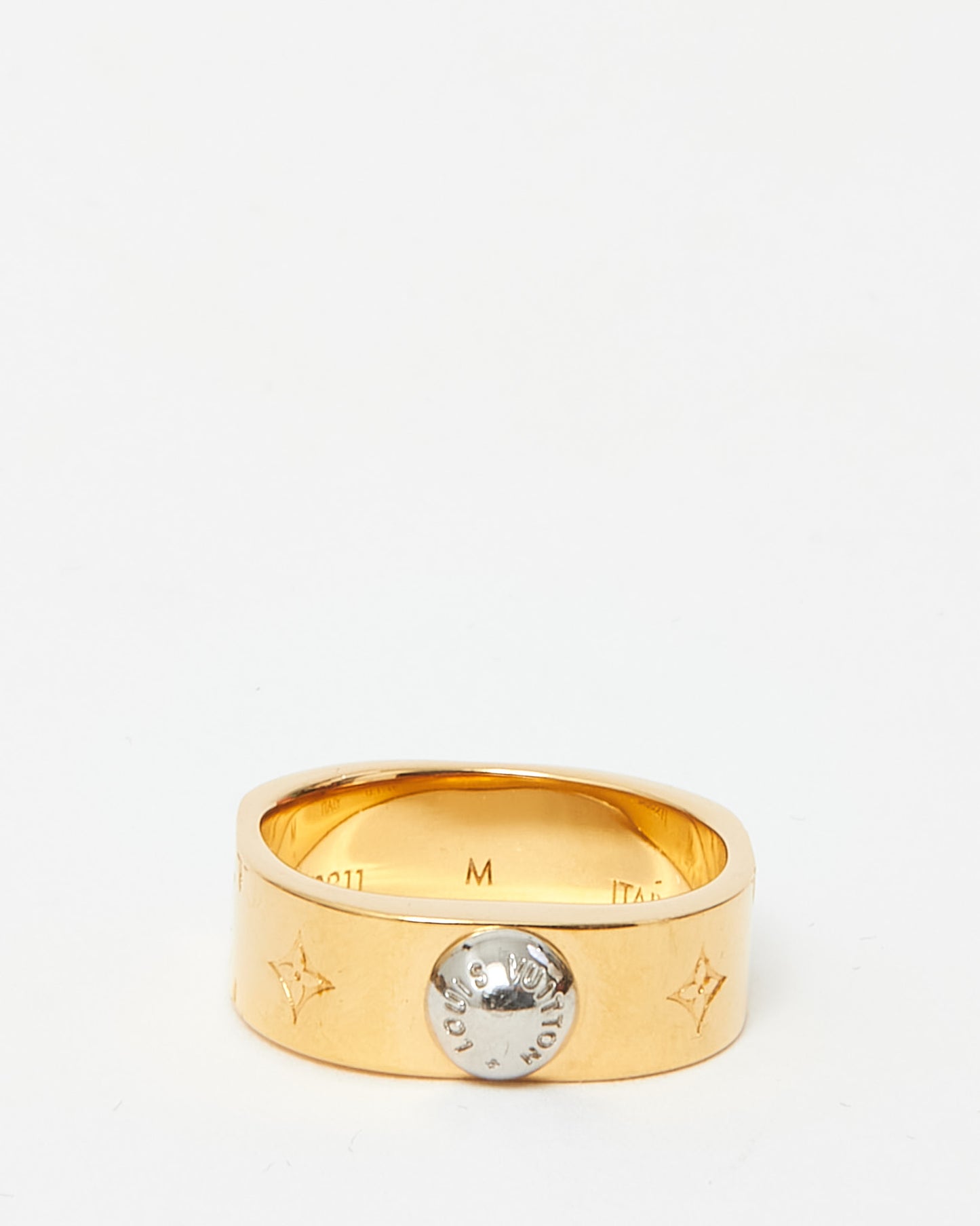 Louis Vuitton Gold Plated Brass Nanogram Ring - 6.5