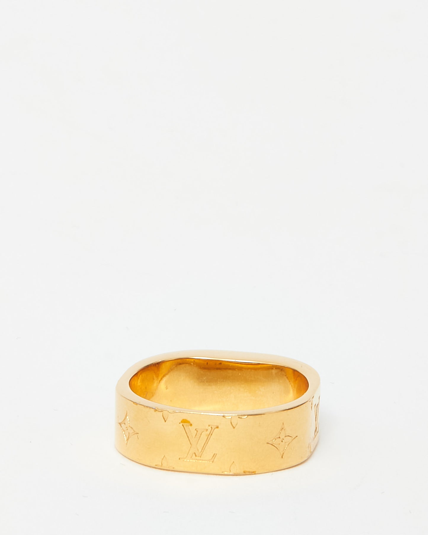 Louis Vuitton Gold Plated Brass Nanogram Ring - 6.5