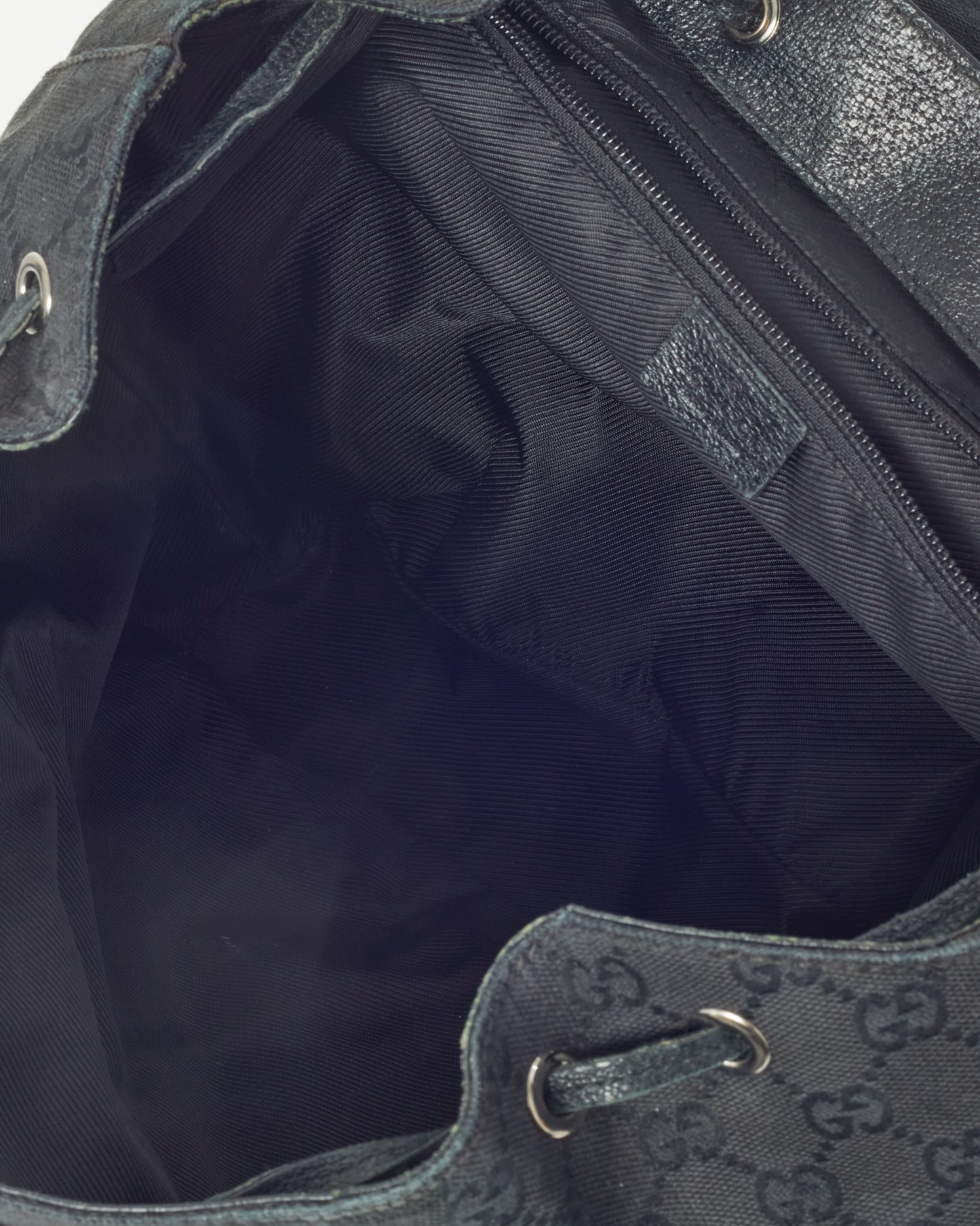 Gucci Black Monogram GG Canvas Jackie Rucksack Backpack