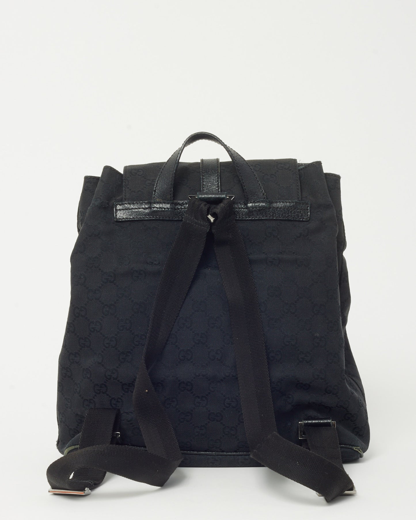 Gucci Black Monogram GG Canvas Jackie Rucksack Backpack