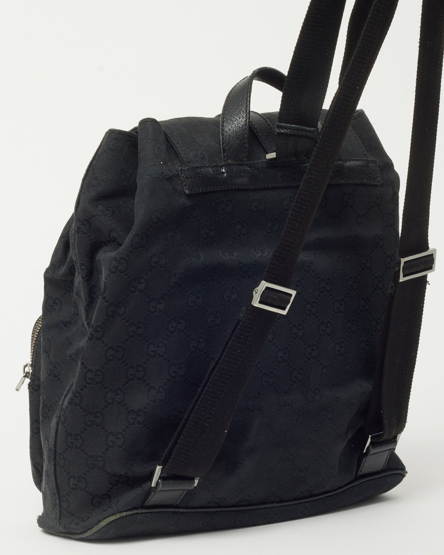 Gucci Black Monogram GG Canvas Jackie Rucksack Backpack