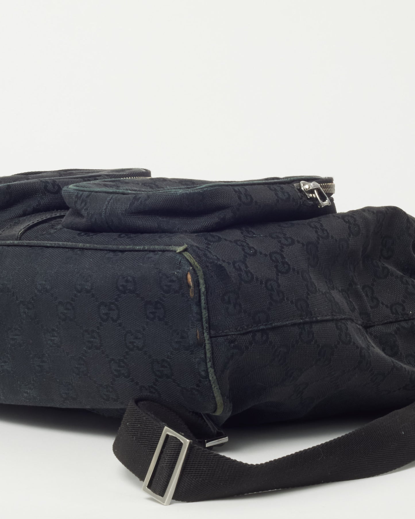 Gucci Black Monogram GG Canvas Jackie Rucksack Backpack