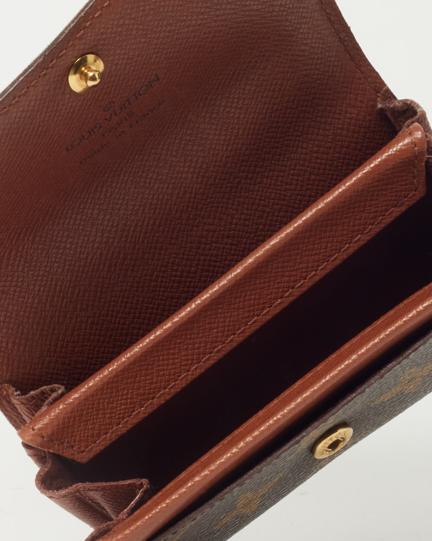 Louis Vuitton Monogram Canvas Compact Card Holder Snap Coin Purse Wallet