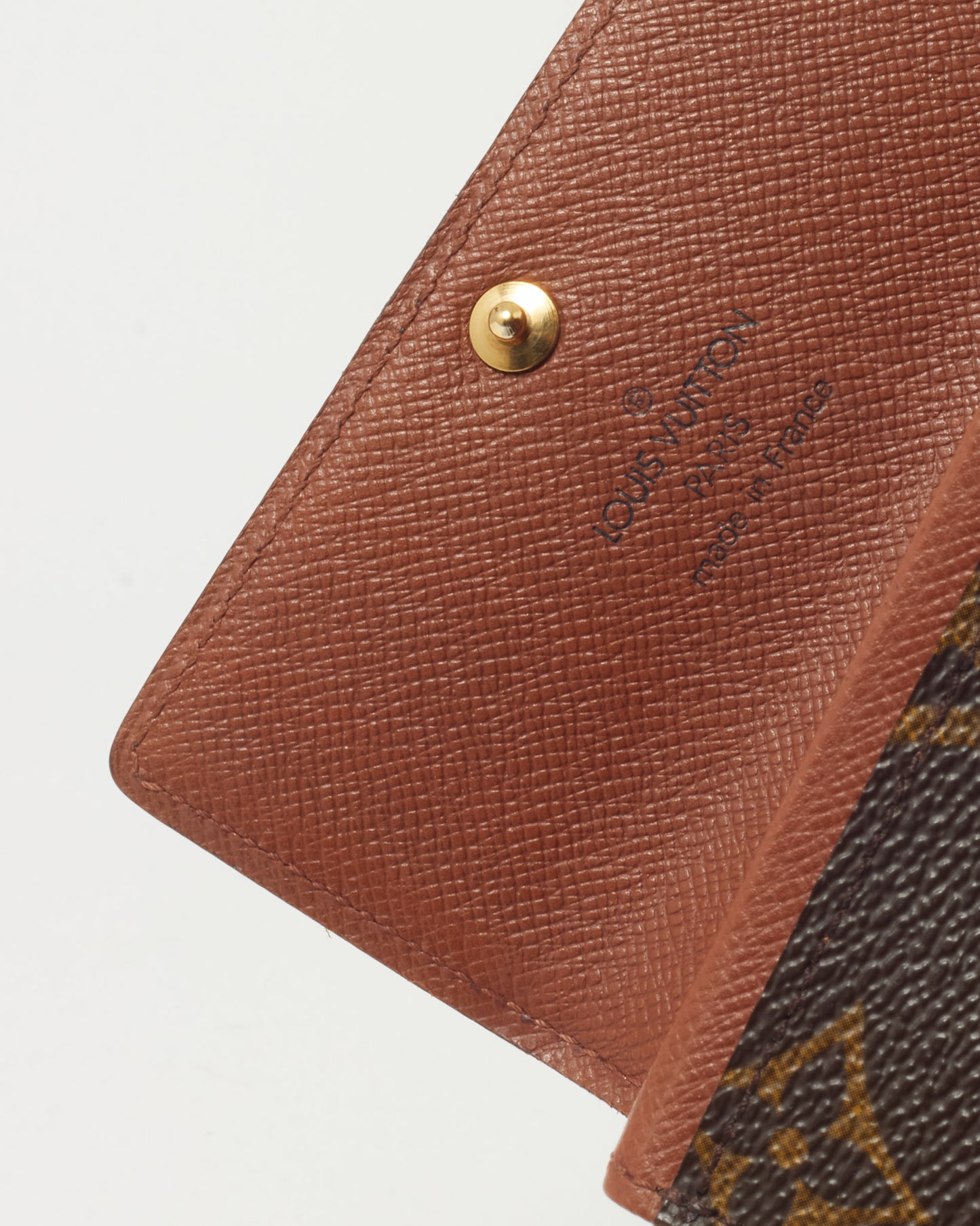 Louis Vuitton Monogram Canvas Compact Card Holder Snap Coin Purse Wallet