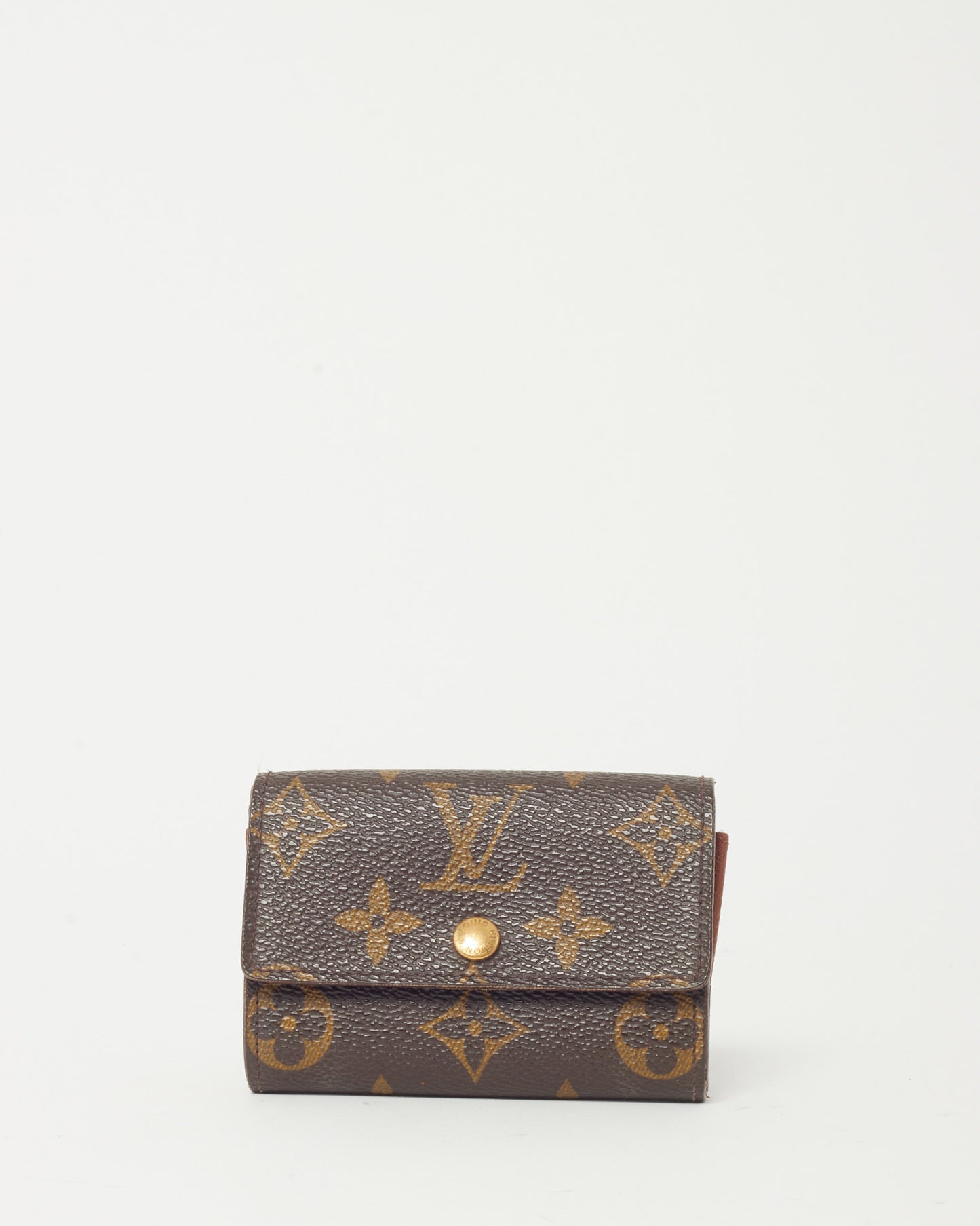 Louis Vuitton Monogram Canvas Compact Card Holder Snap Coin Purse Wallet