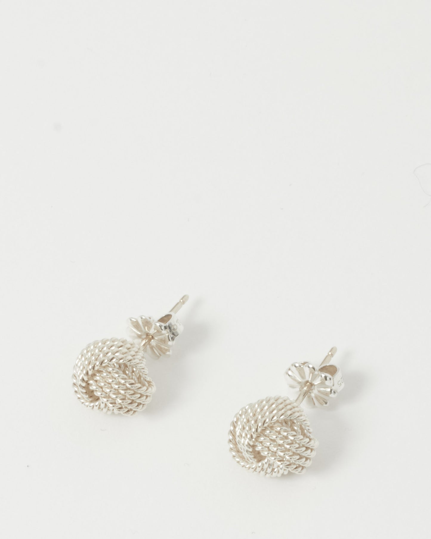 Tiffany & Co. Sterling Silver Knot Mesh Ball Earrings