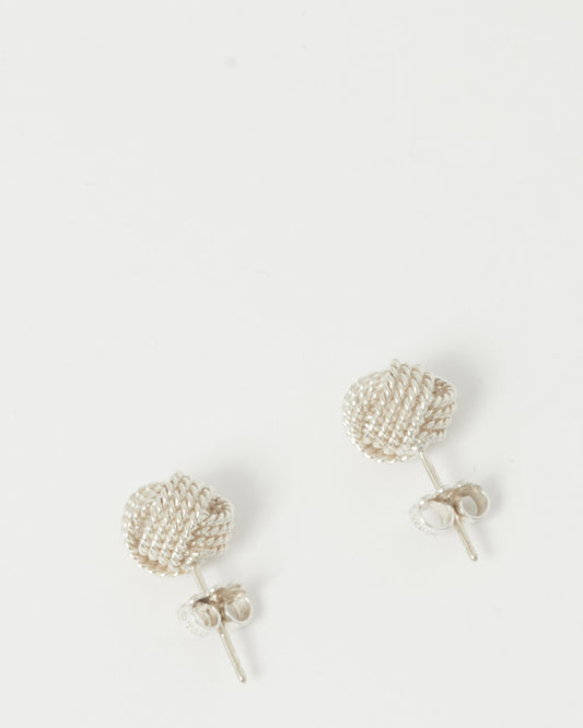 Tiffany & Co. Sterling Silver Knot Mesh Ball Earrings