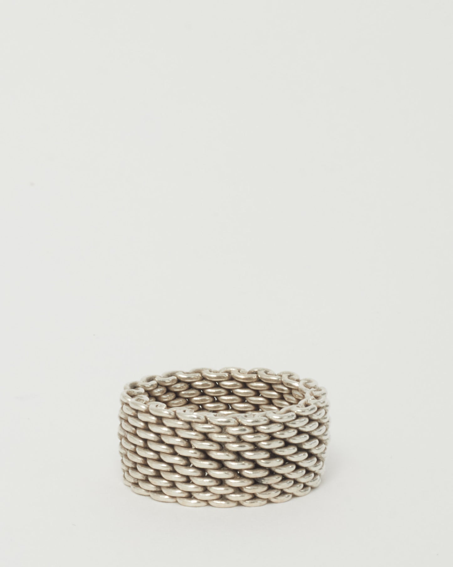Tiffany & Co. Silver Somerset Mesh Ring - 5.5