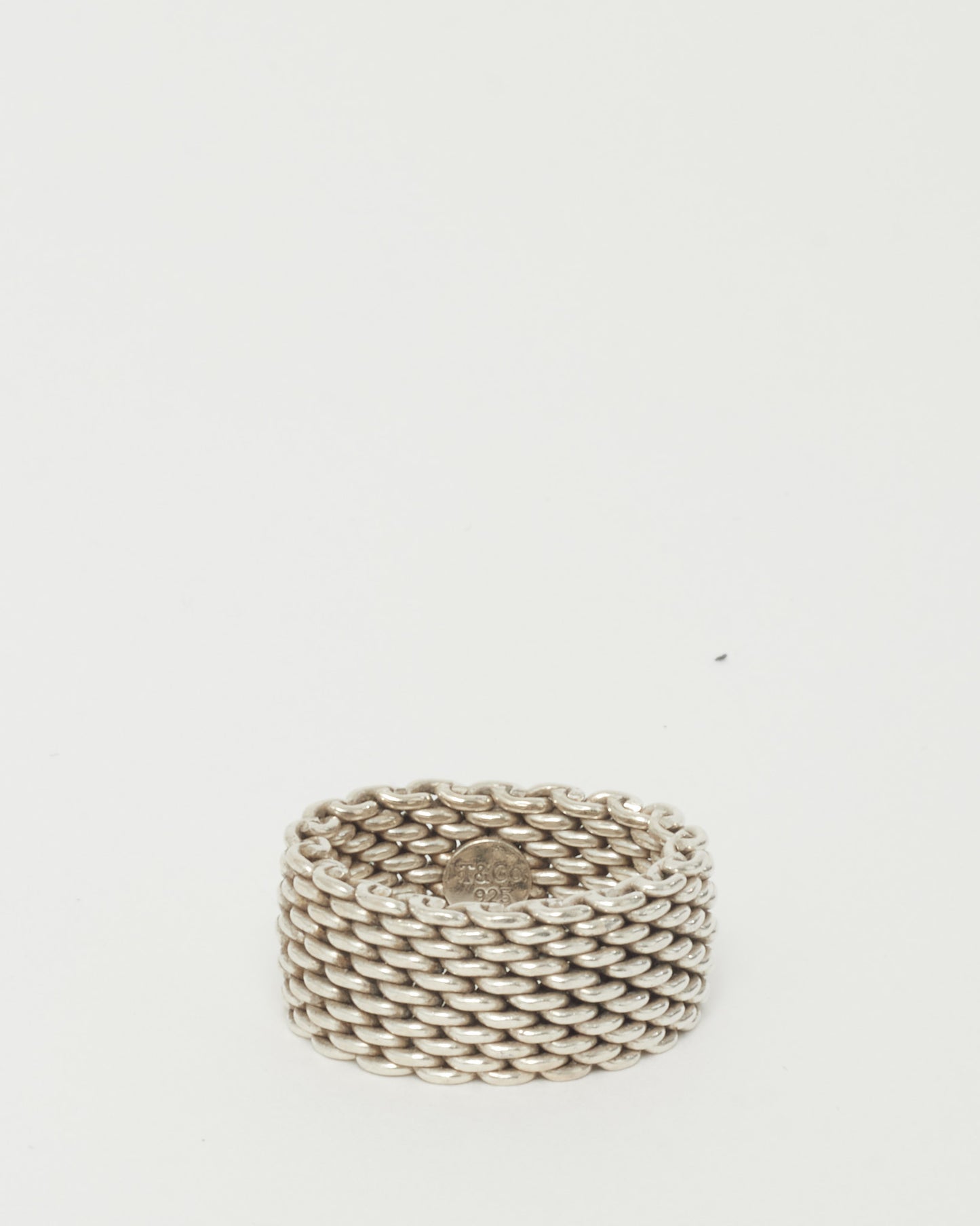 Tiffany & Co. Silver Somerset Mesh Ring - 5.5