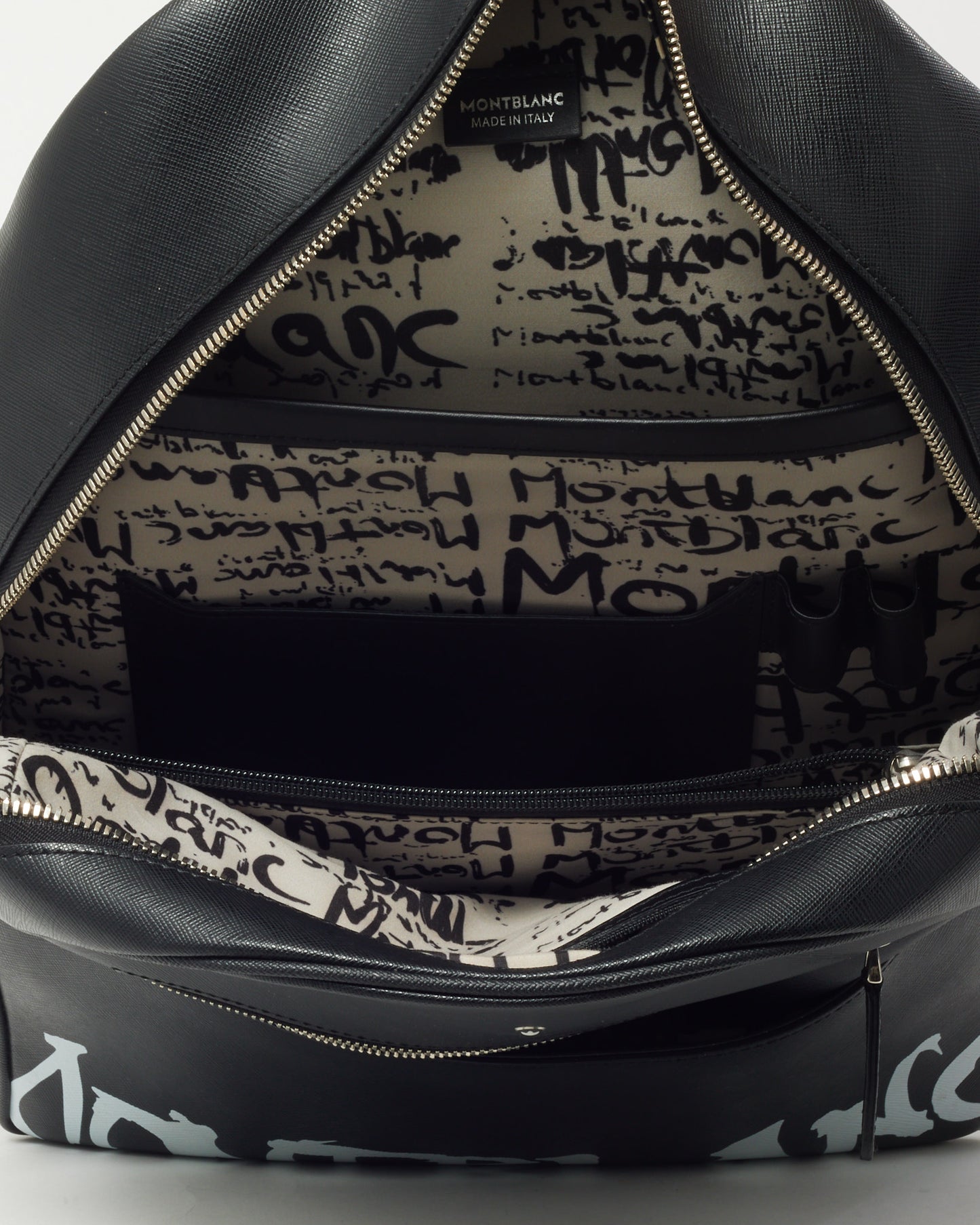 Montblanc Black Leather Sartorial Calligraphy Backpack