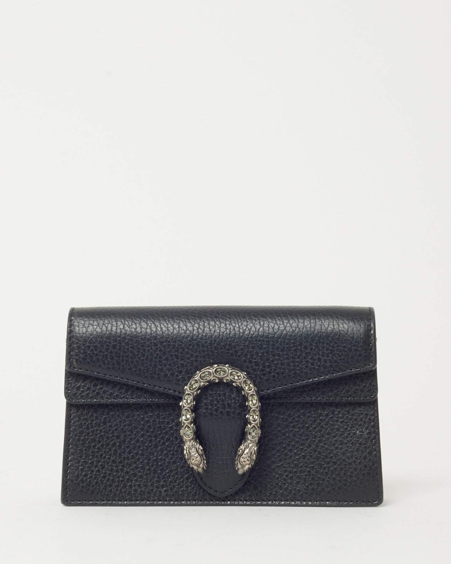 Gucci Black Pebbled Leather Super Mini Dionysus Bag SHW