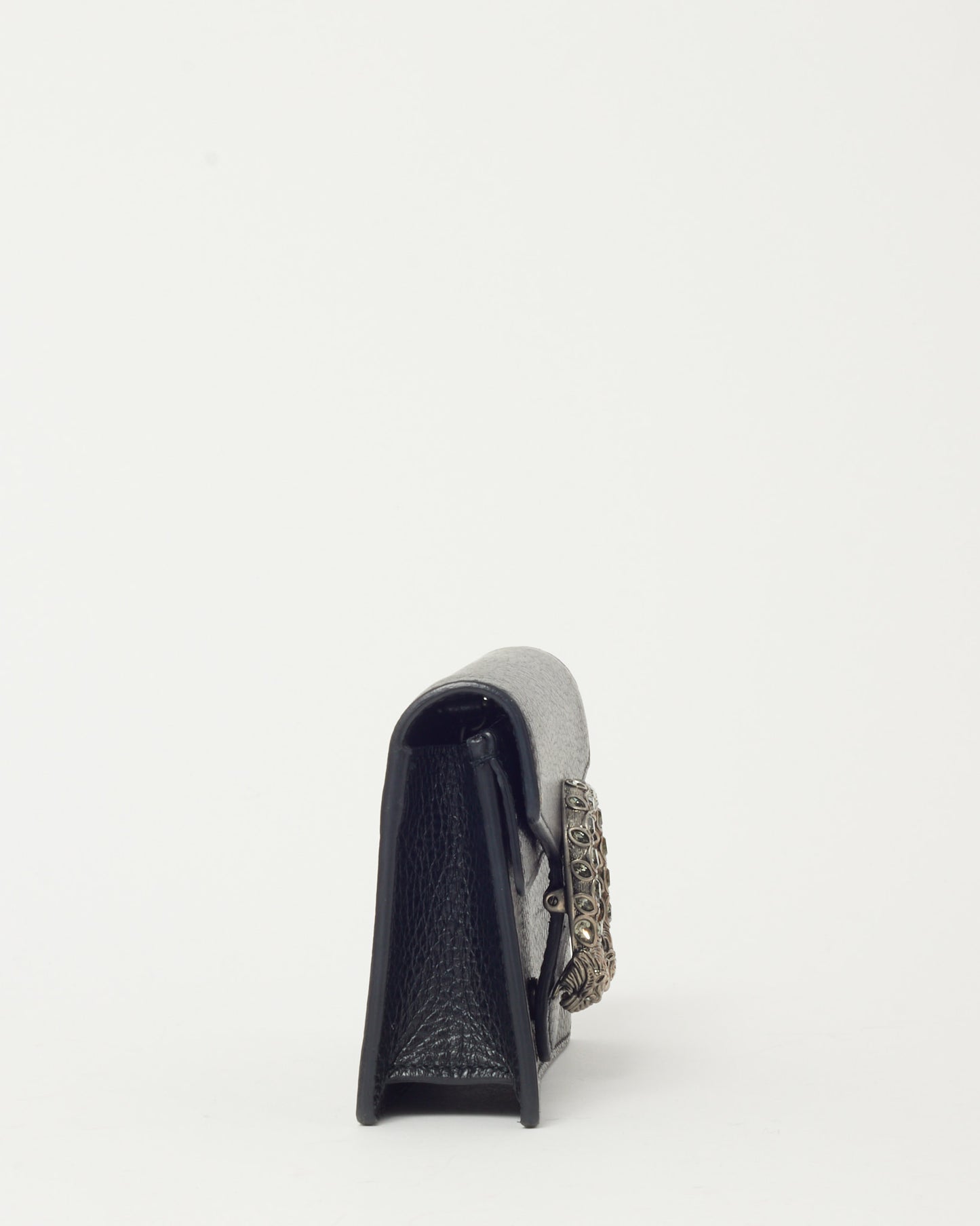 Gucci Black Pebbled Leather Super Mini Dionysus Bag SHW