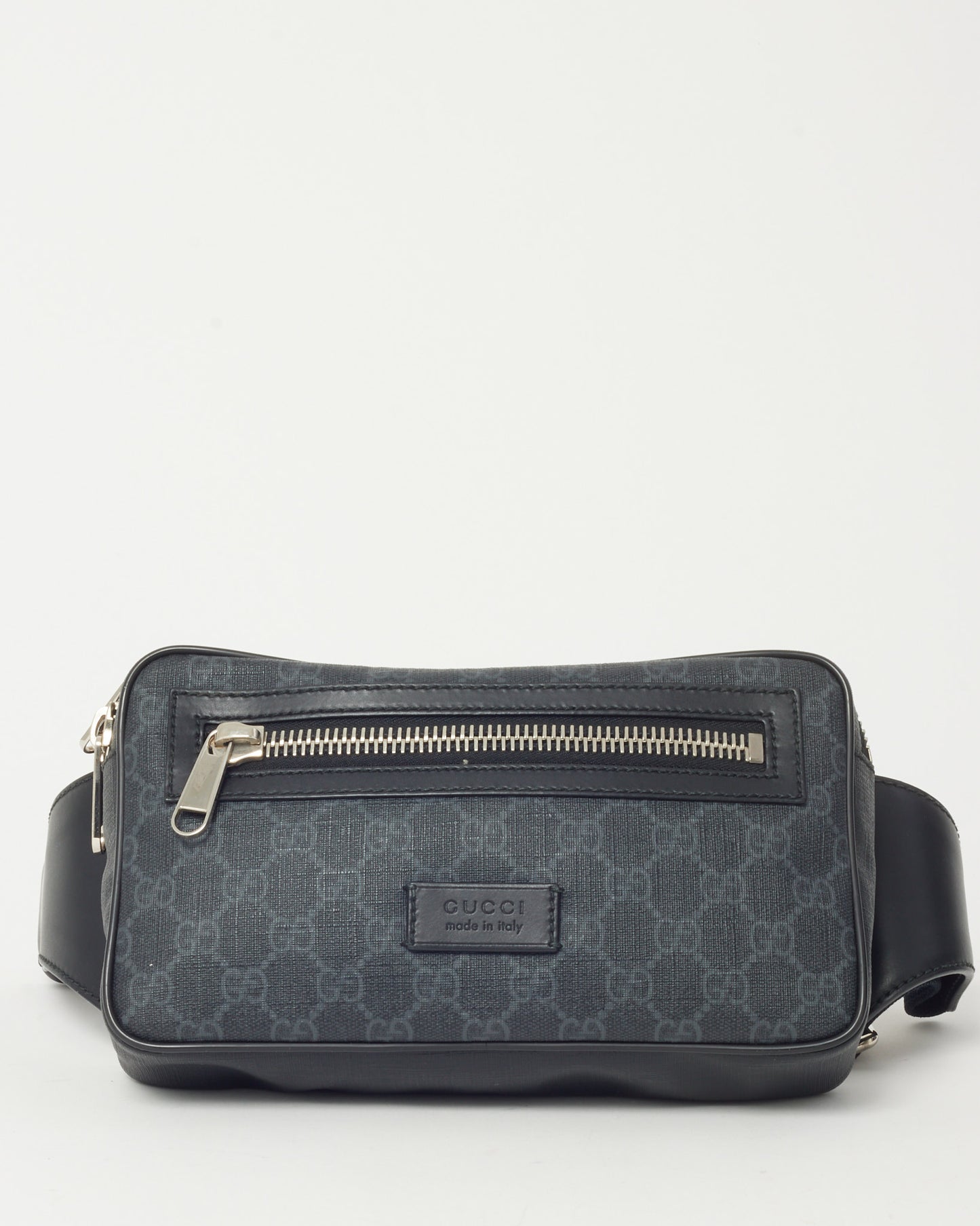 Gucci Black GG Monogram Coated Canvas Web Soft Zip Belt Bag