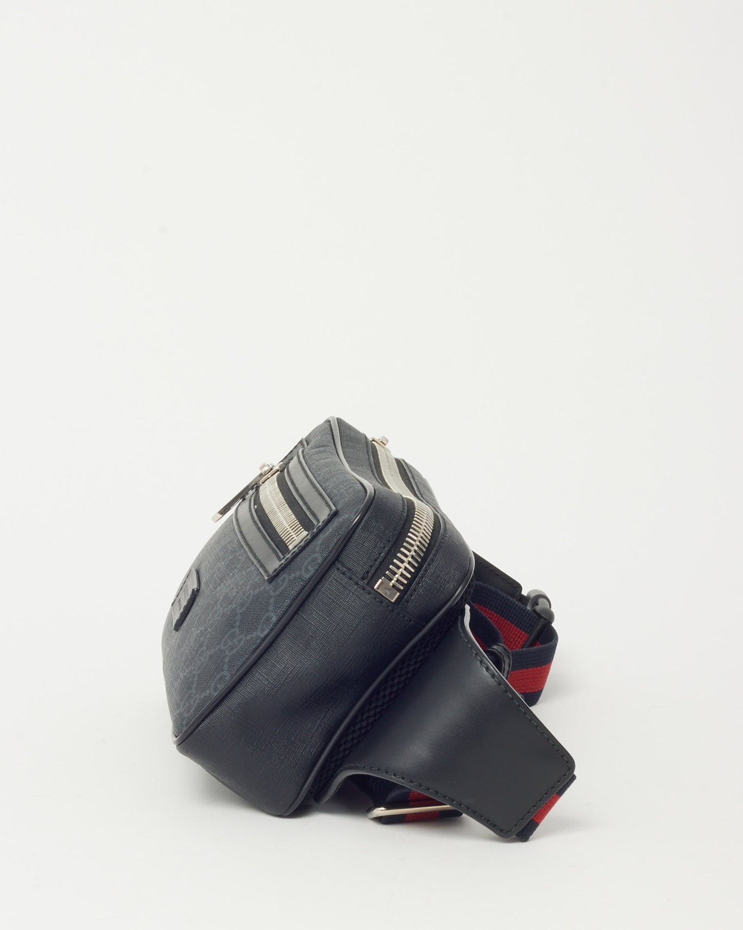 Gucci Black GG Monogram Coated Canvas Web Soft Zip Belt Bag