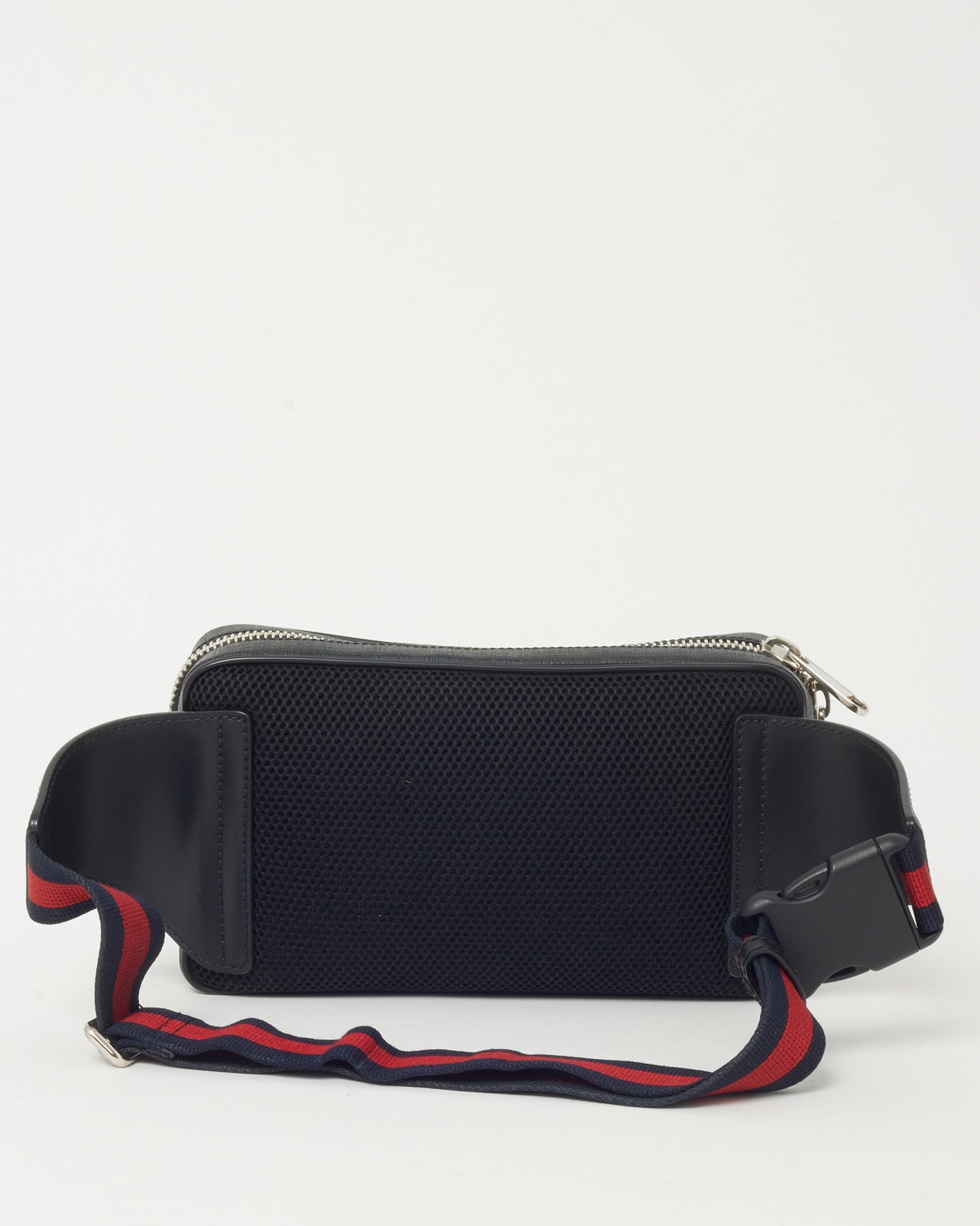 Gucci Black GG Monogram Coated Canvas Web Soft Zip Belt Bag